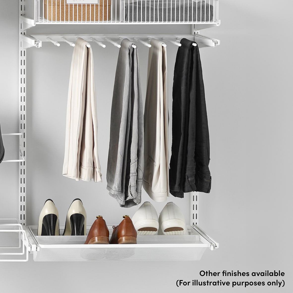 Top Track System - Click In Gliding Trouser Rack - 605 x 430 x 25mm - Graphite - view 3