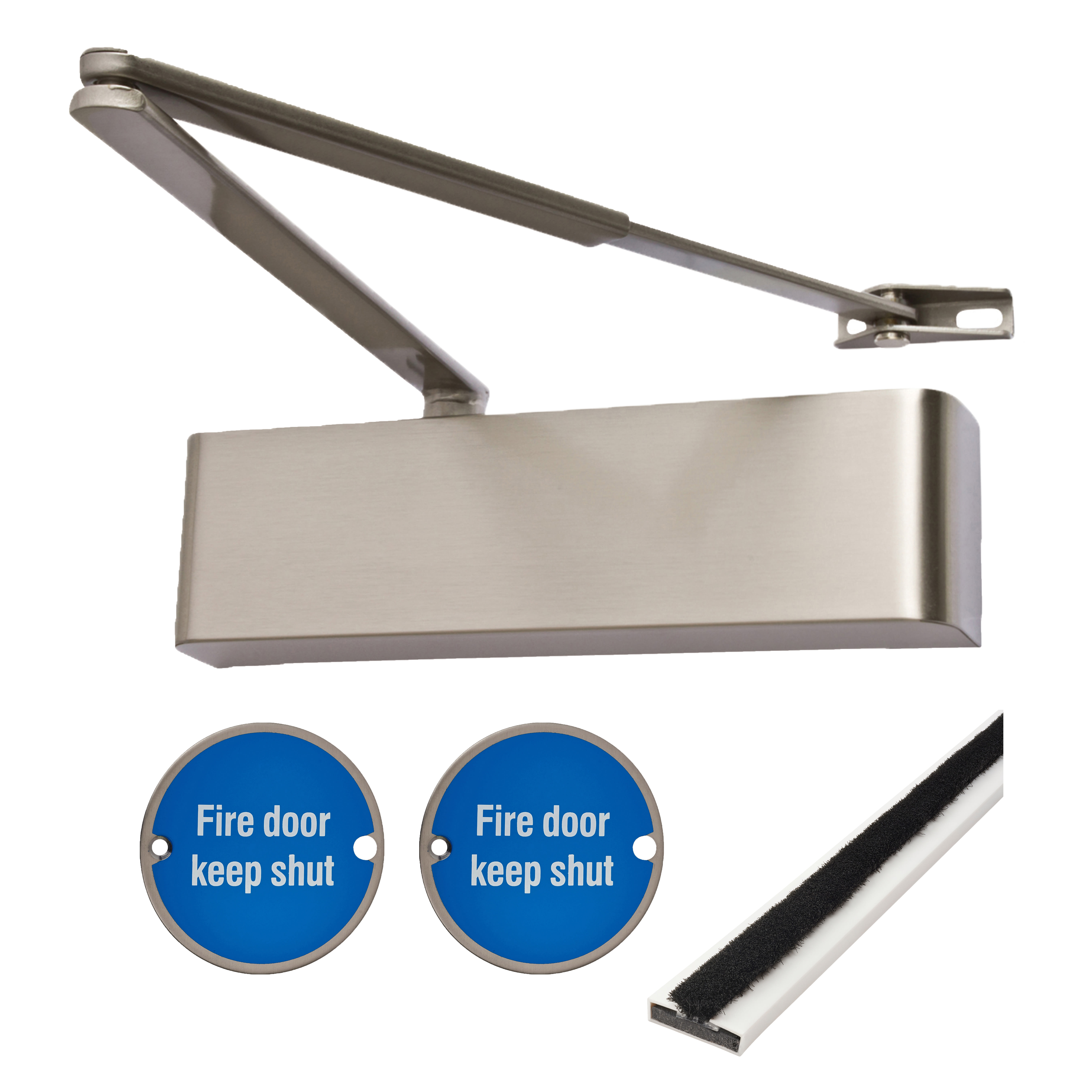 Heavy Duty Pull Door Handle Fire Door Kit - Power Size 2-5 - Push/Pull Mounting - Stainless Steel - view 5