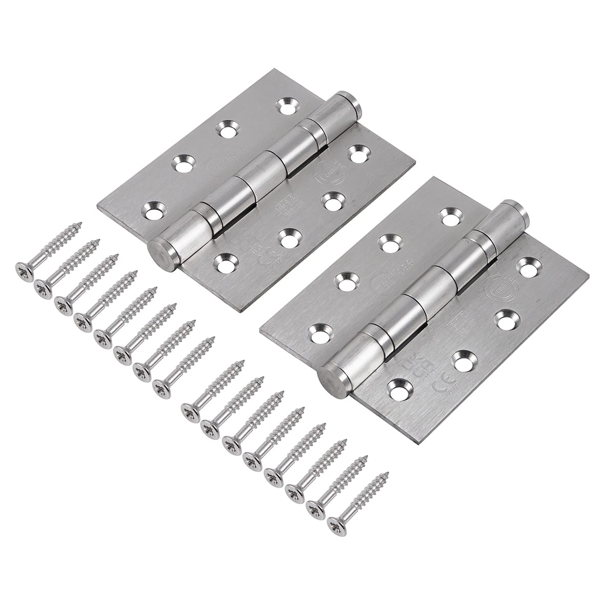 Ball Bearing Grade 14 Butt Fire Door Hinge - 102 x 76 x 3mm - Satin Stainless - Pair - view 2