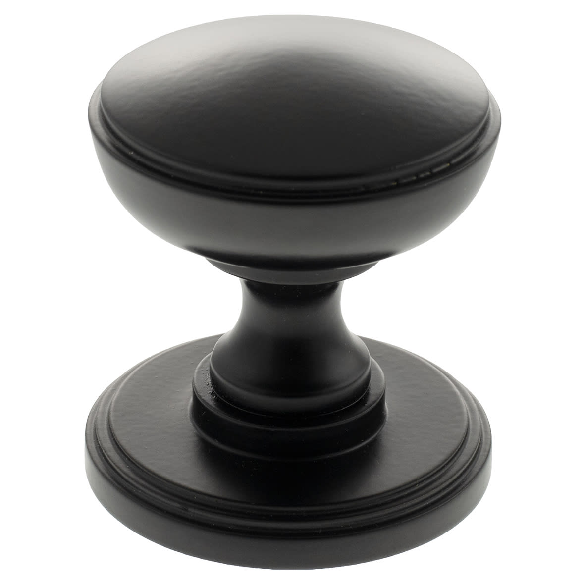 Millhouse Brass Edison Domed Mortice Door Knob - 65mm Rose Diameter - Matt Black - view 2