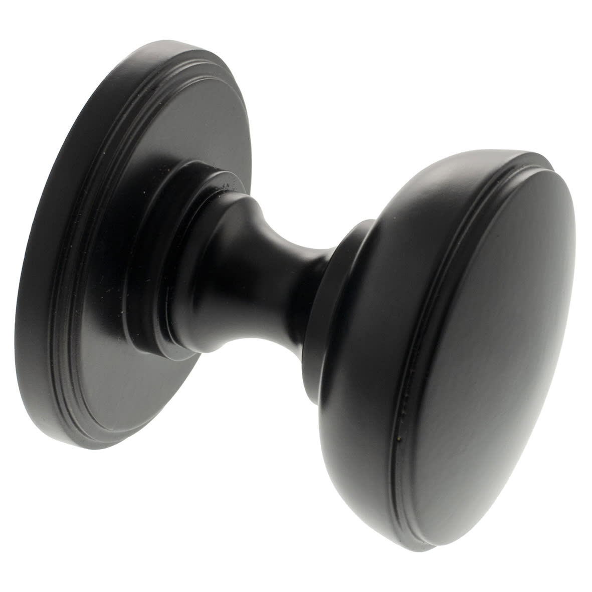 Millhouse Brass Edison Domed Mortice Door Knob - 65mm Rose Diameter - Matt Black - view 3