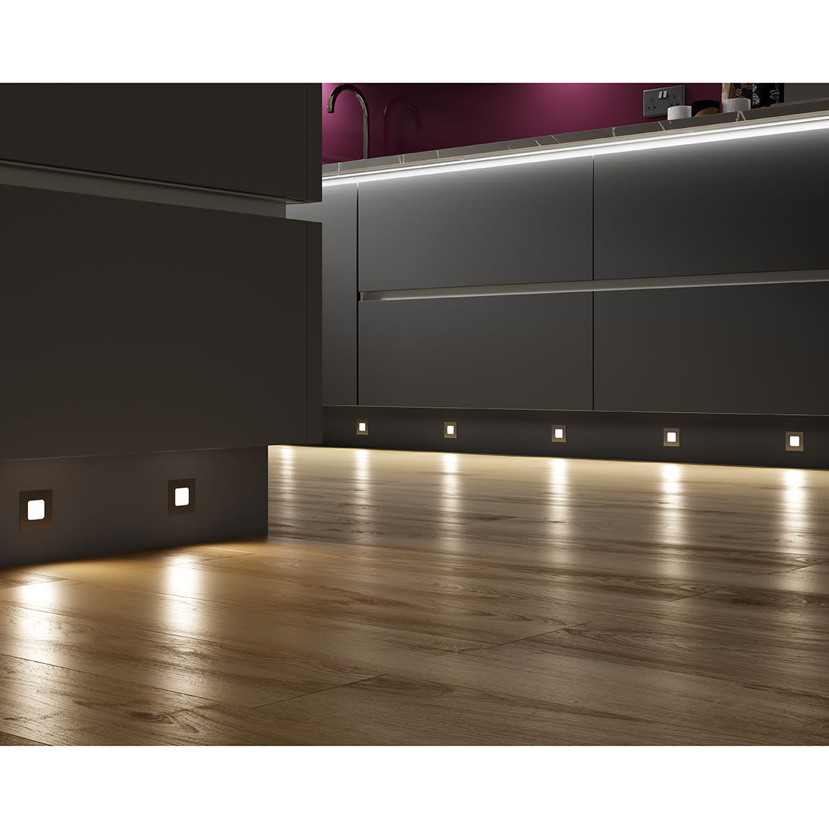 Luce 0.6W LED Square Plinth Light - 3000K/4000K/5000K CCT - view 2
