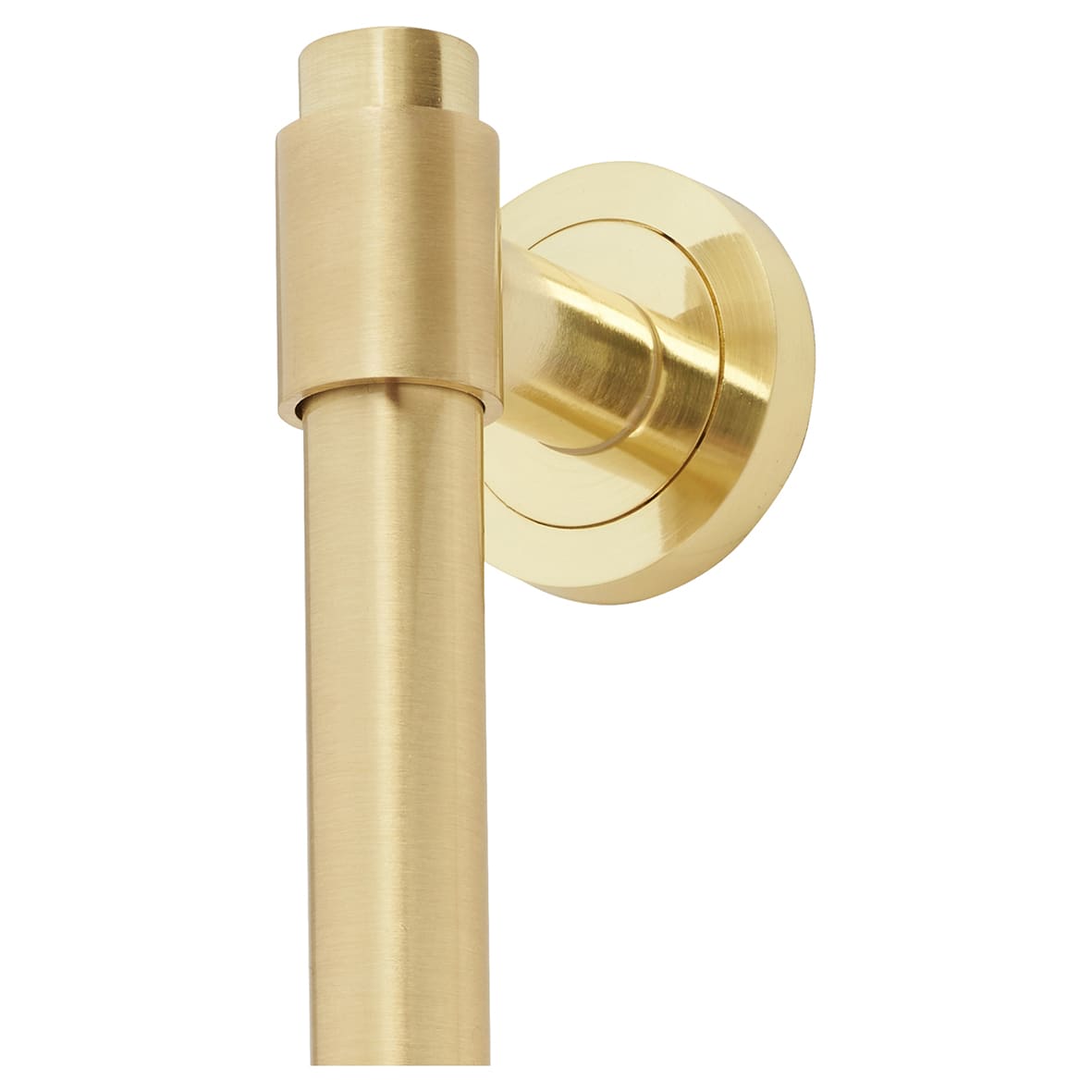 Satin Brass 20mm T-Bar Door Pull Handle on Rose - Screw Fix - 300mm Centres - view 2