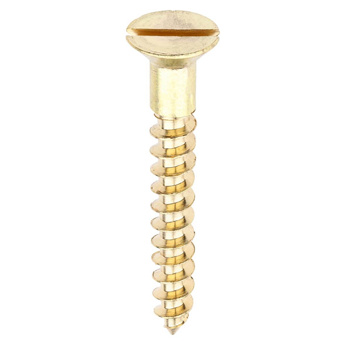 Slotted Countersunk Wood Screws - 10 x 1 1/2" - Solid Brass - Pack of 200 - view 2