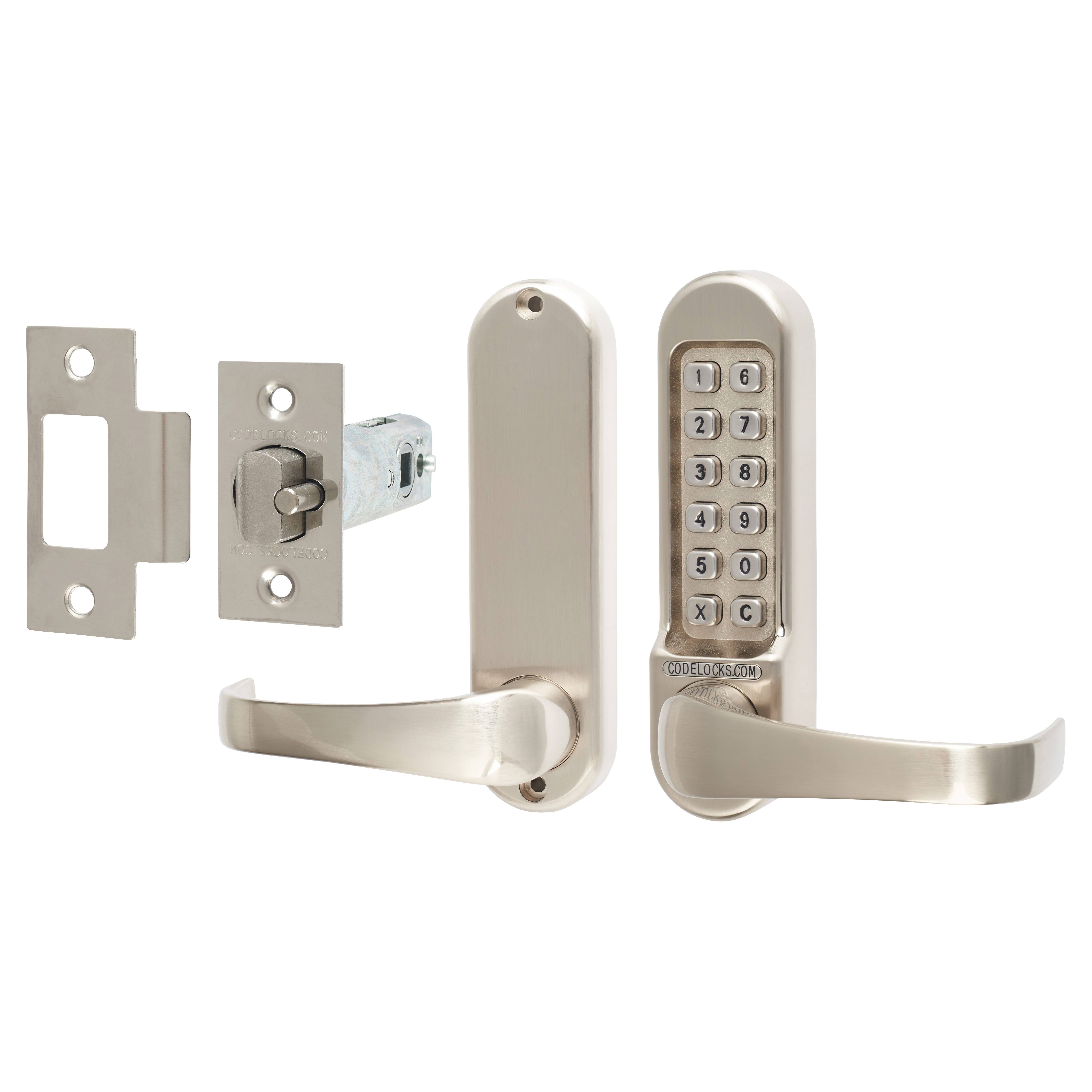 Push Button Code Lock and Tubular Latch - Stainless Steel - view 2