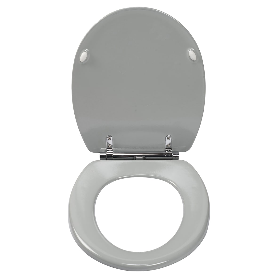 Lugano Flexi-Fix Soft Close Wooden Toilet Seat - Grey - view 2