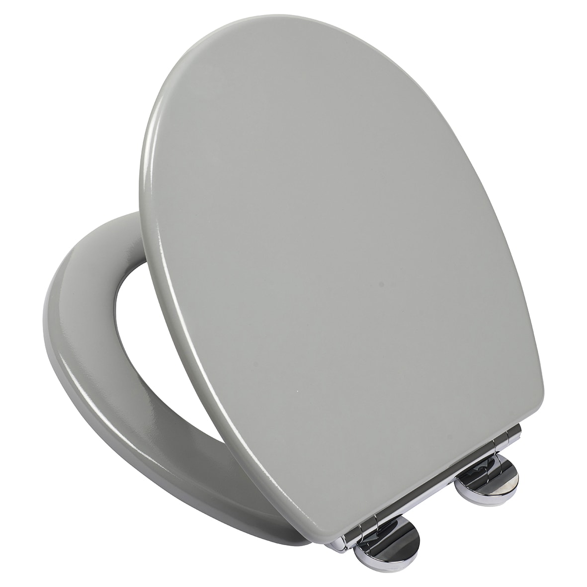 Lugano Flexi-Fix Soft Close Wooden Toilet Seat - Grey - view 3