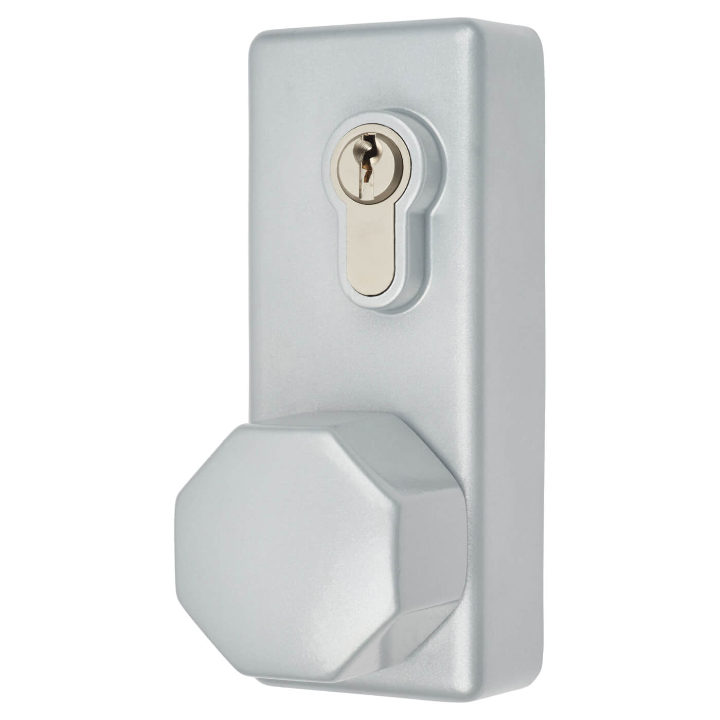 AR885K Outside Access Device with Cylinder - Octagonal Knob - Silver - view 2