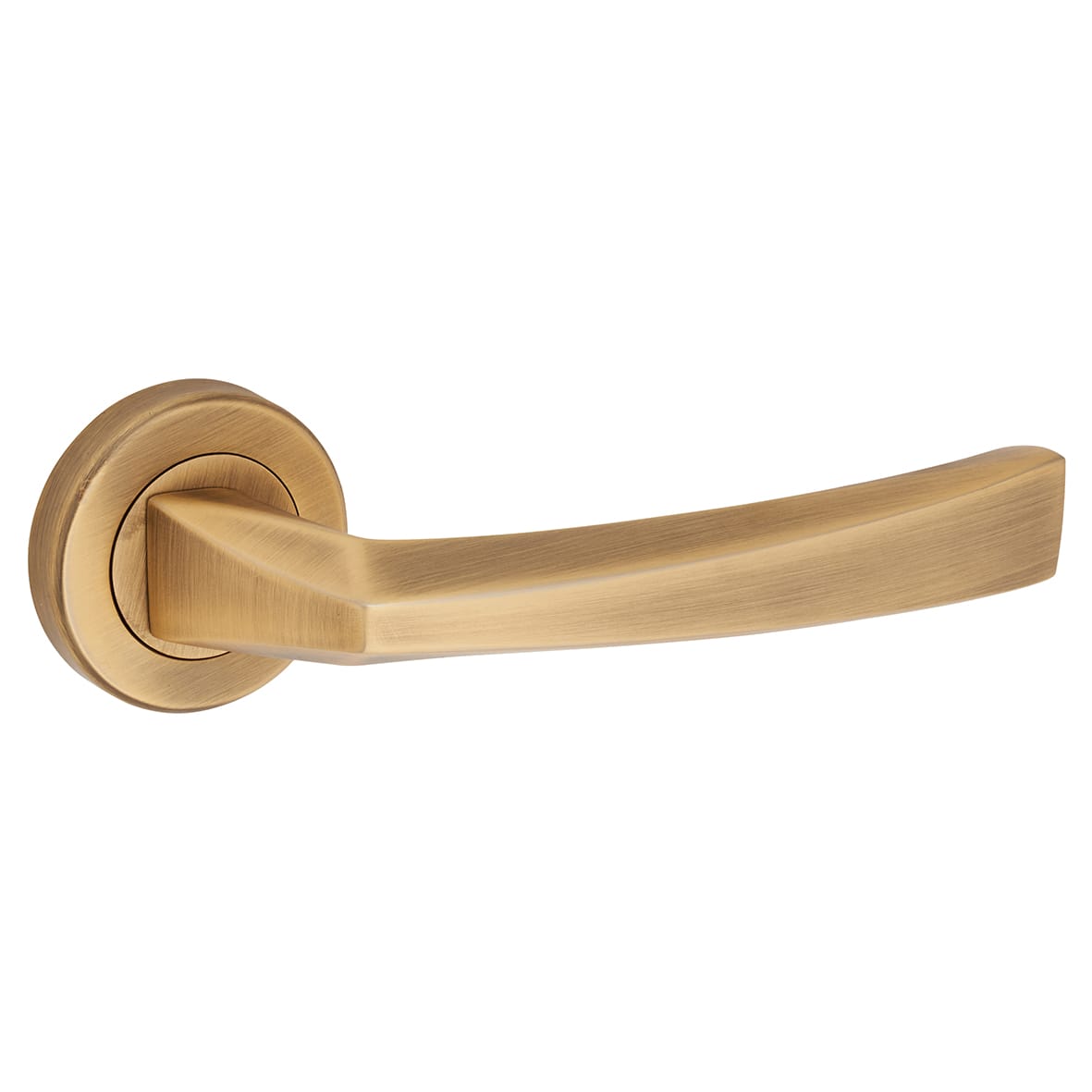 Brass Antique Brass Door Handles on Round Rose - Scopo Range - view 2