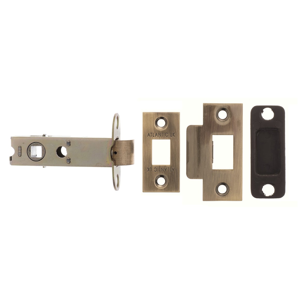 Heavy Duty Tubular Latch - 80mm Case - 60mm Backset - Square - Antique Brass - view 2
