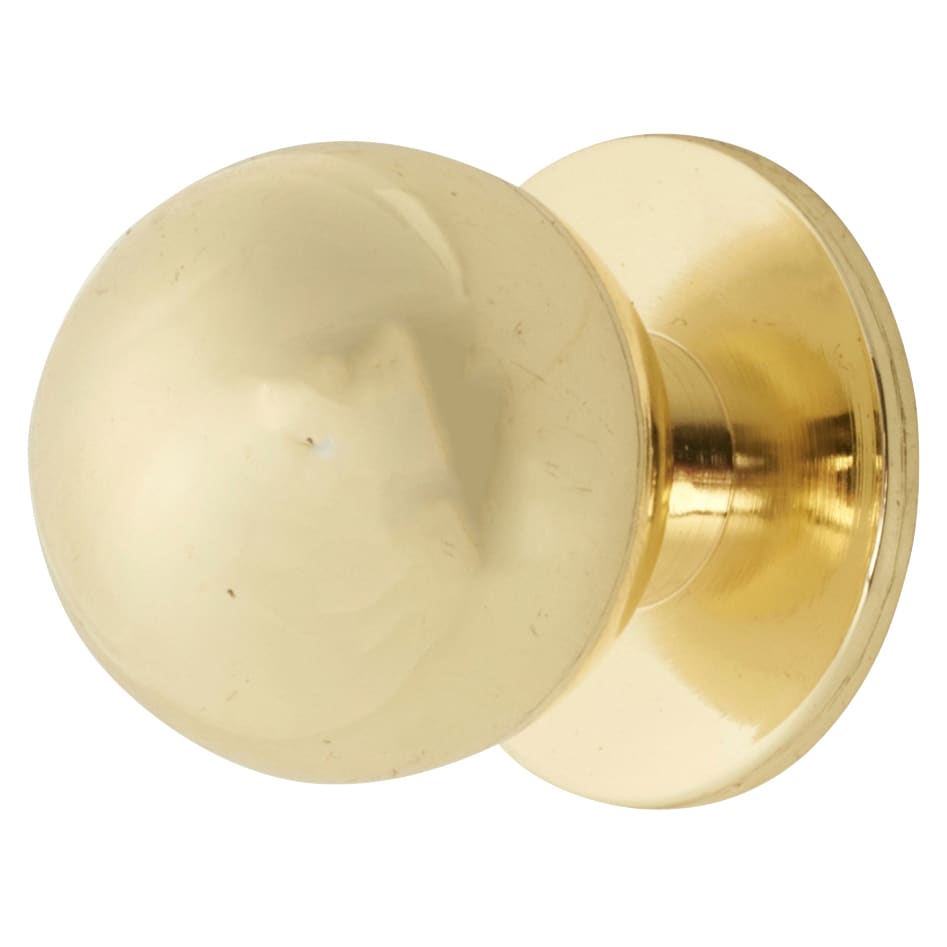 Ball Cabinet Knob - 25mm Diameter - Polished Brass - view 2