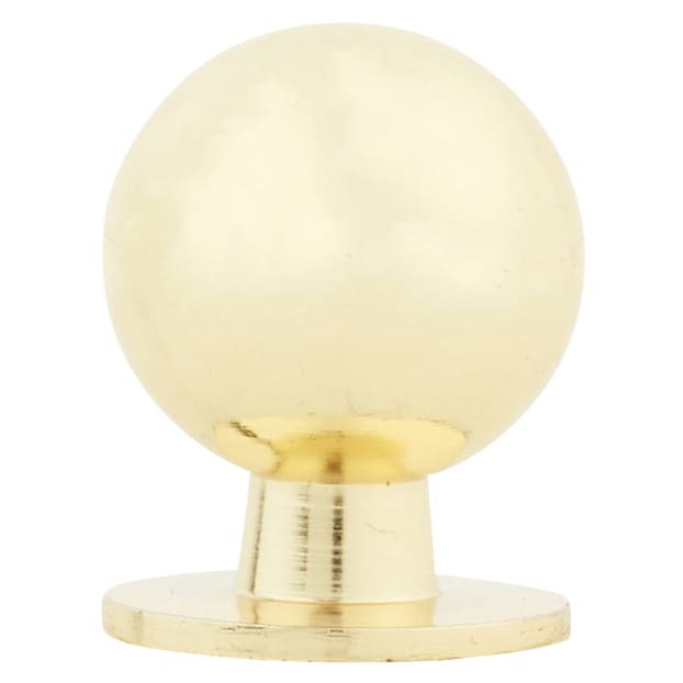 Ball Cabinet Knob - 25mm Diameter - Polished Brass - view 3