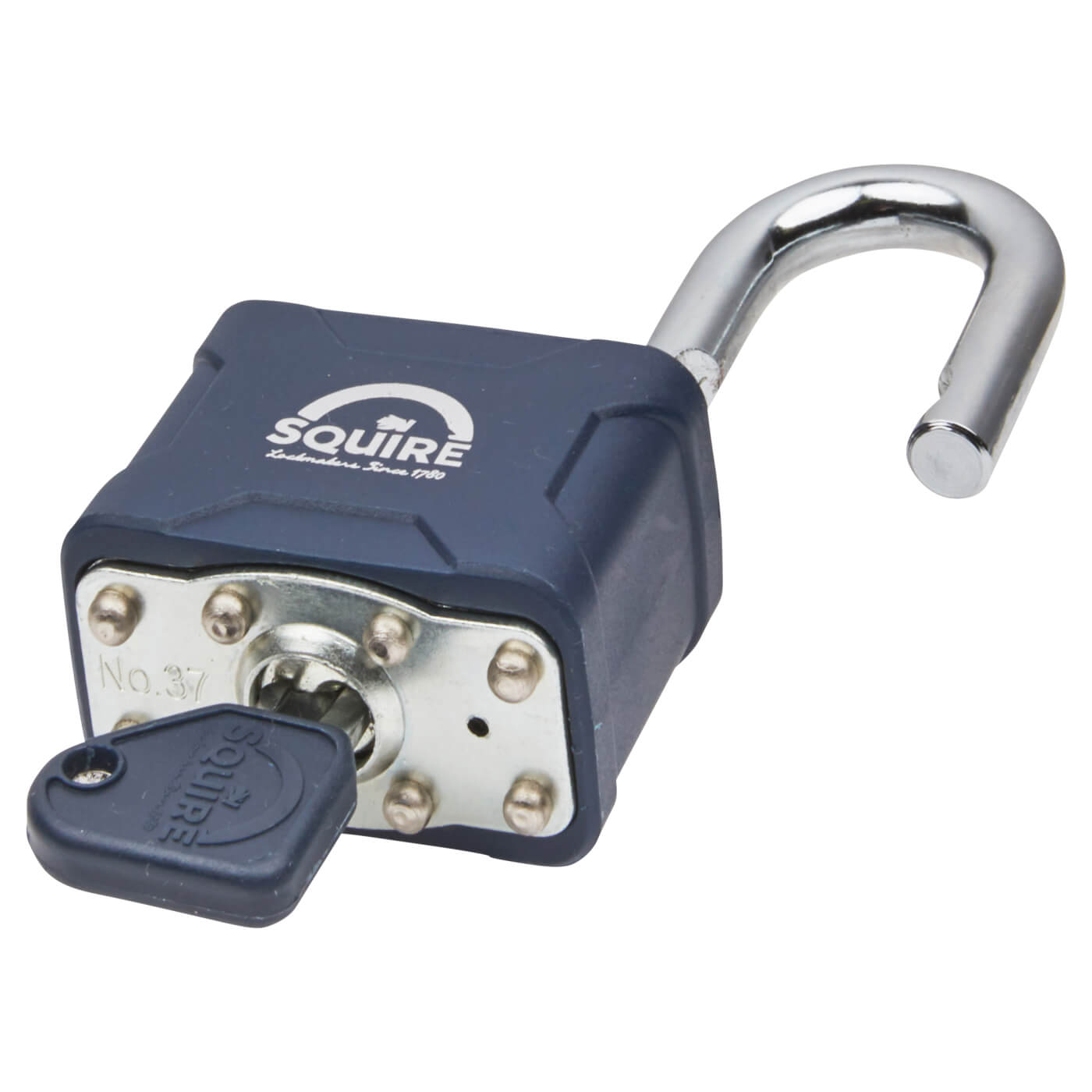 Stronglock Laminated Steel Open Shackle Padlock - 44mm Body - 20 x 20mm Shackle - Blue - view 3