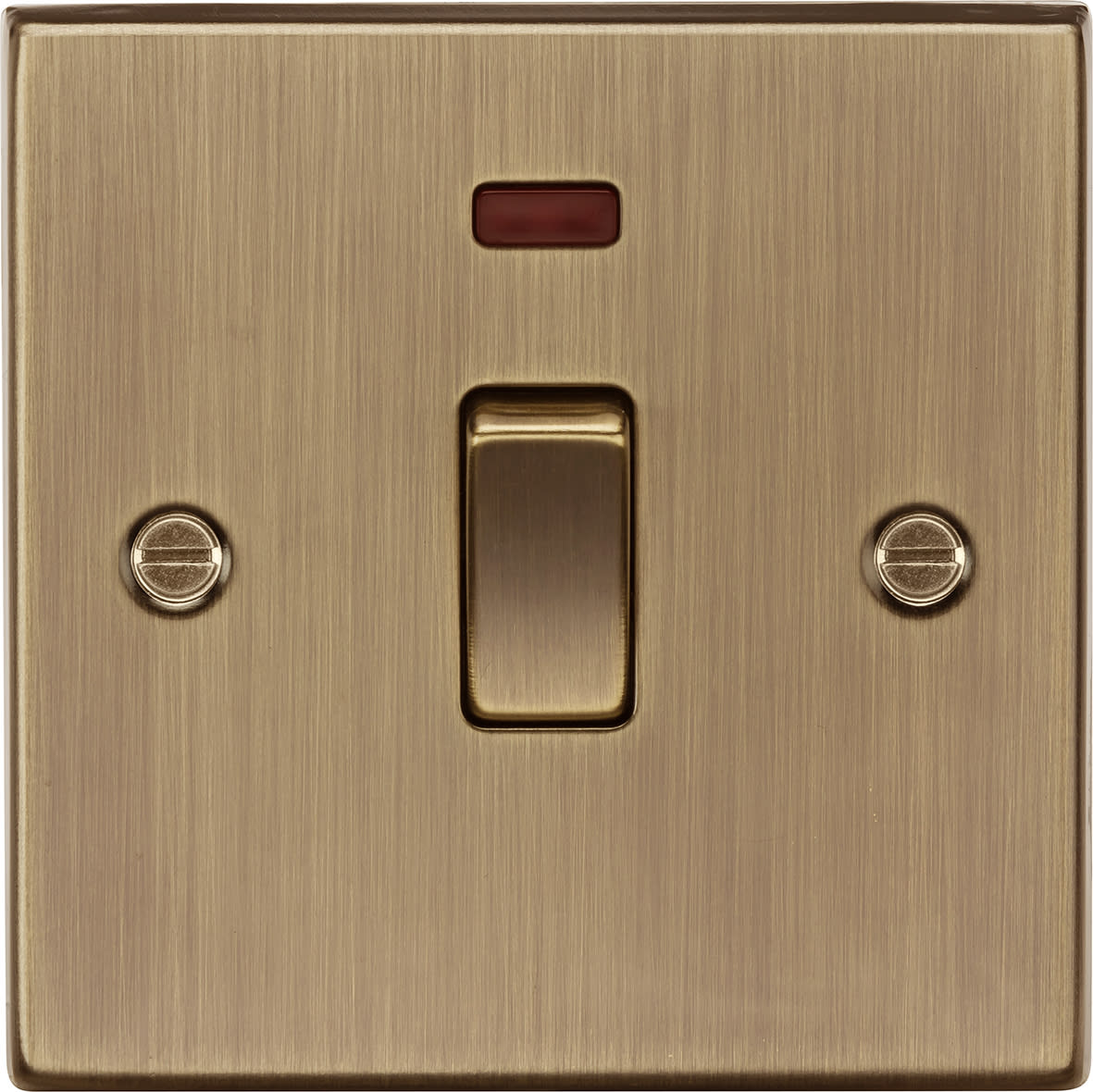 20A 1 Gang Double Pole Appliance Switch with Neon - Antique Brass - view 3