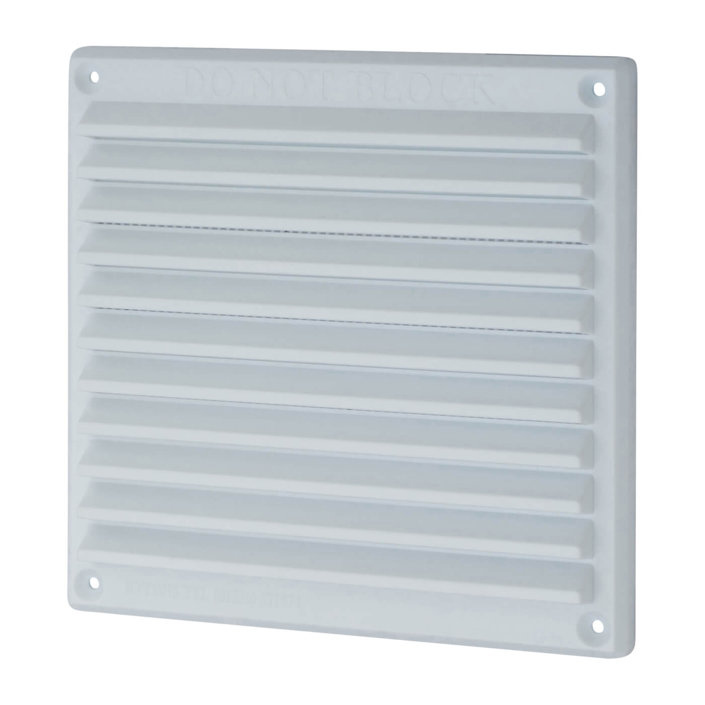 Louvre Vent with Flyscreen - 166 x 160mm - 6423mm² Free Air Flow - White Plastic - view 2