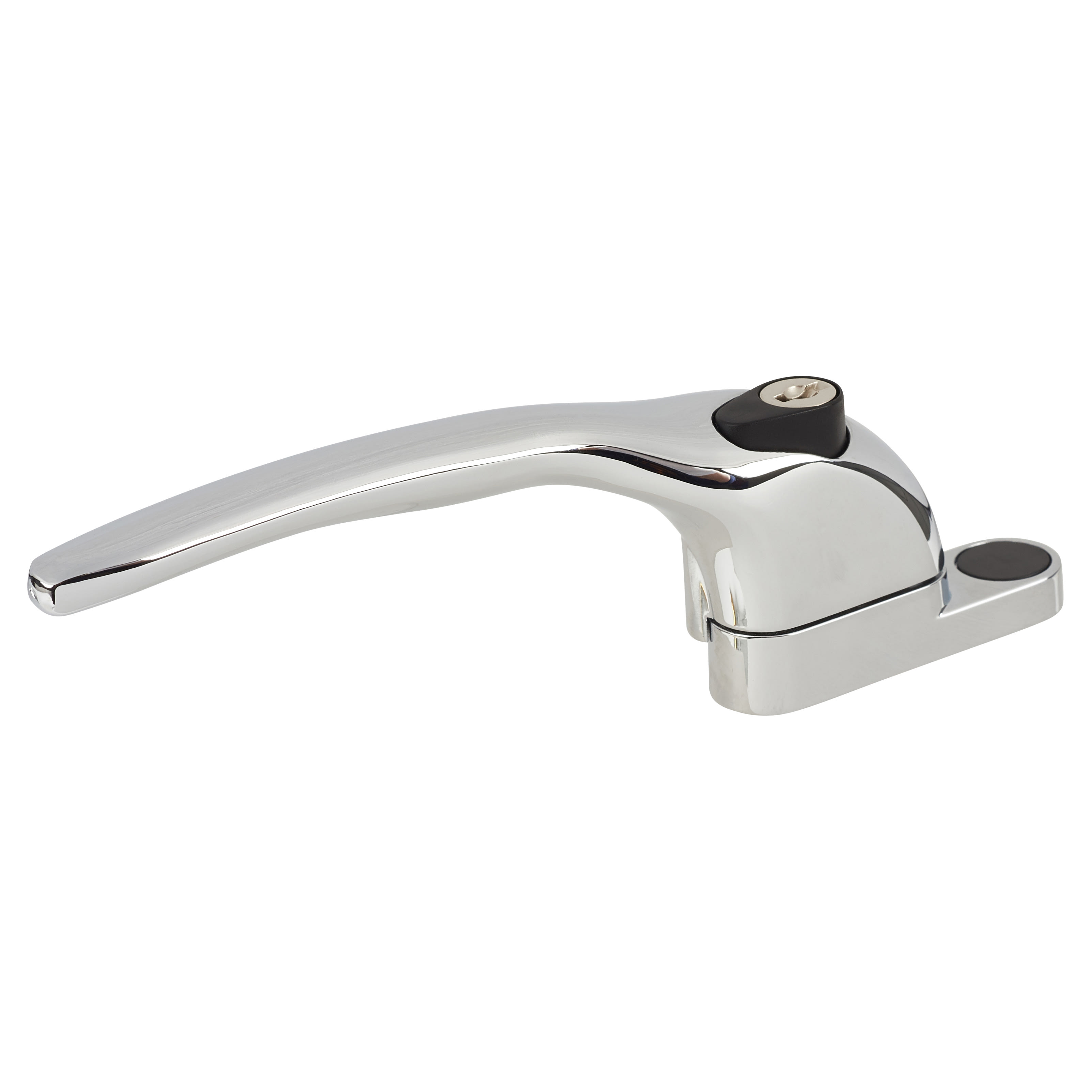 uPVC Offset Espagnolette Locking Multipoint Window Handle - Left Hand - Polished Chrome - view 2