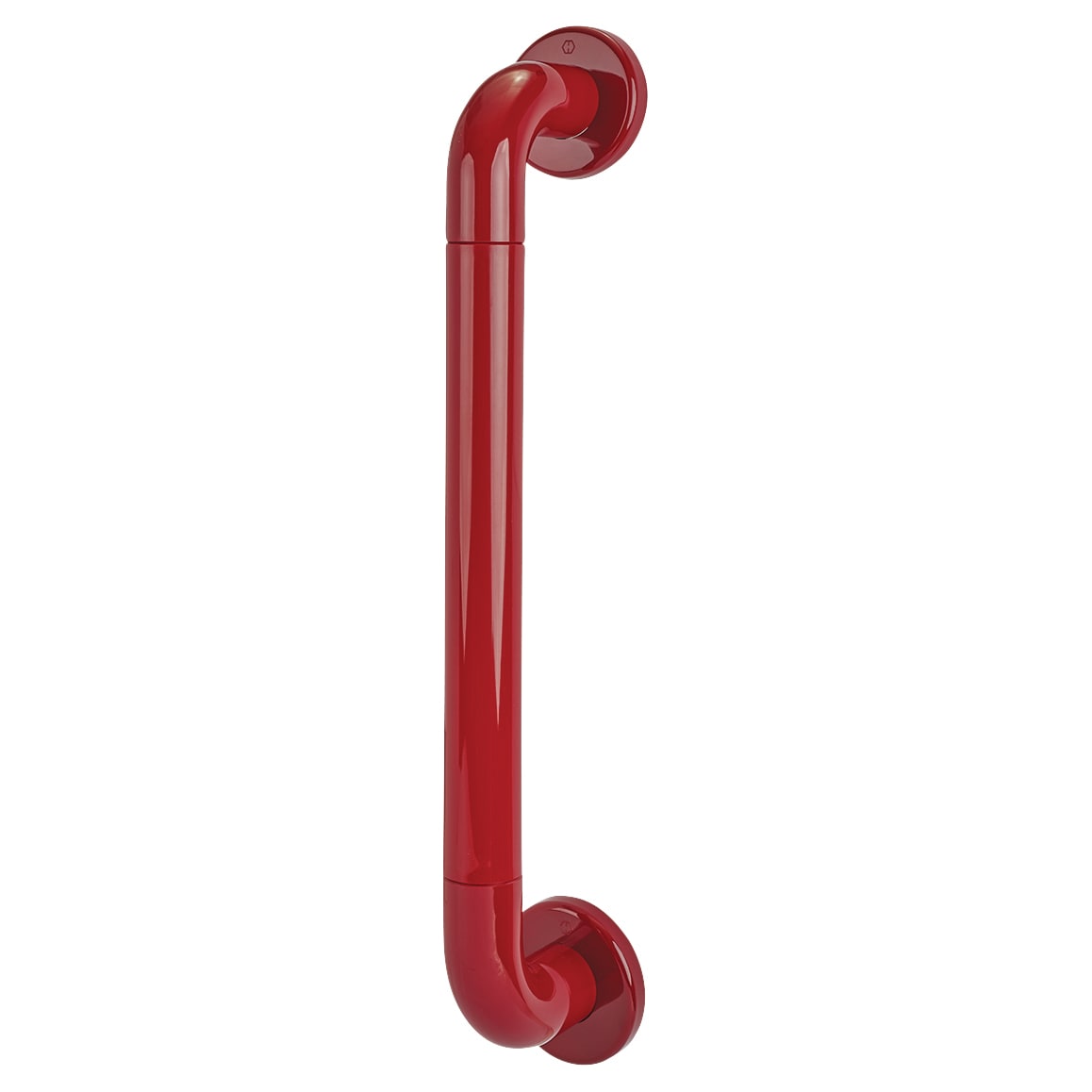 Rouge Red Nylon D-Bar Door Pull Handle on Rose - Screw Fix - 425mm c/c - view 2