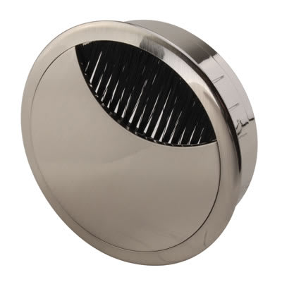 Round Cable Tidy Grommet - 80mm Hole Size - Brushed Nickel Mirror Effect - view 2