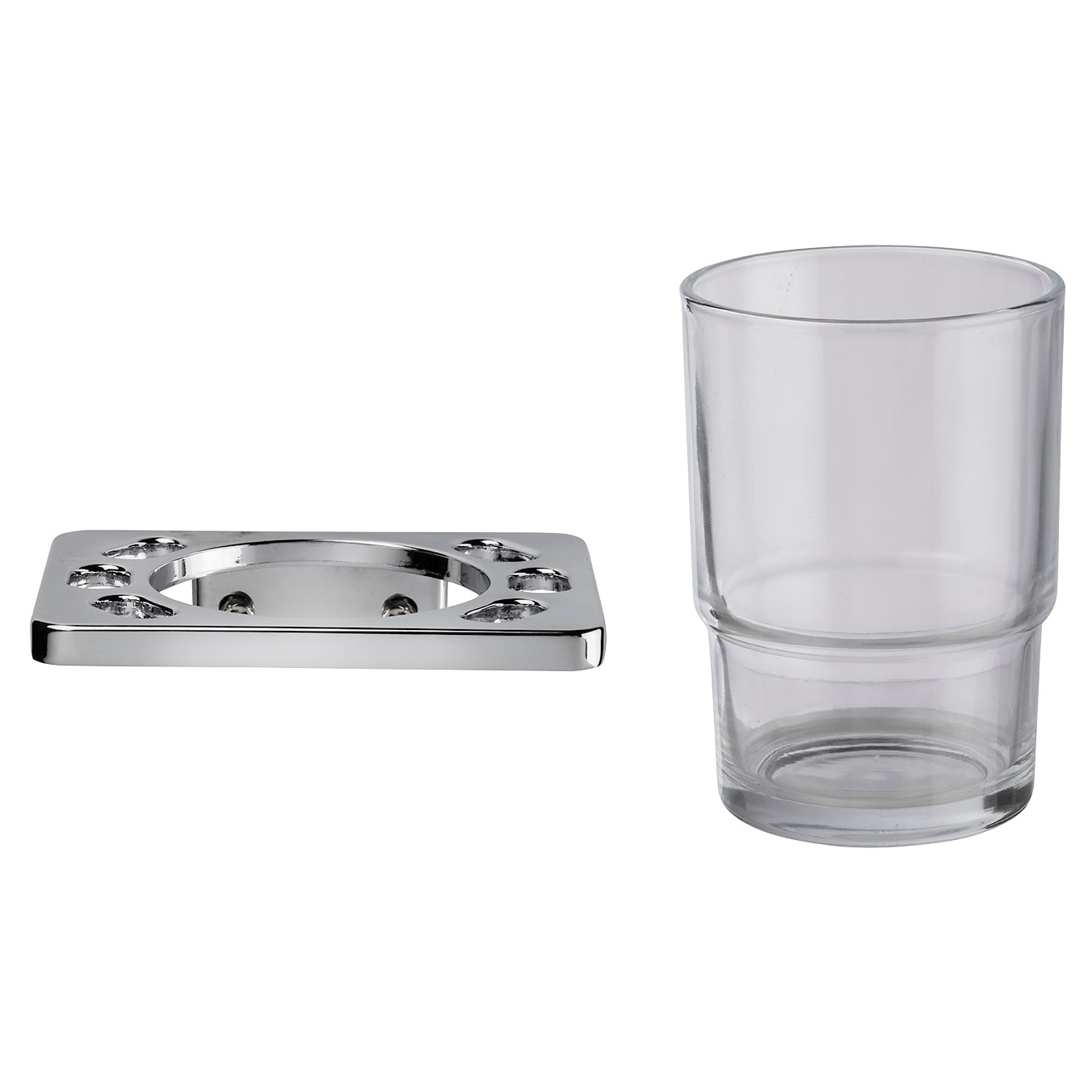 Sutton Tumbler & Holder - 95 x 100 x 80mm - Polished Chrome - view 3