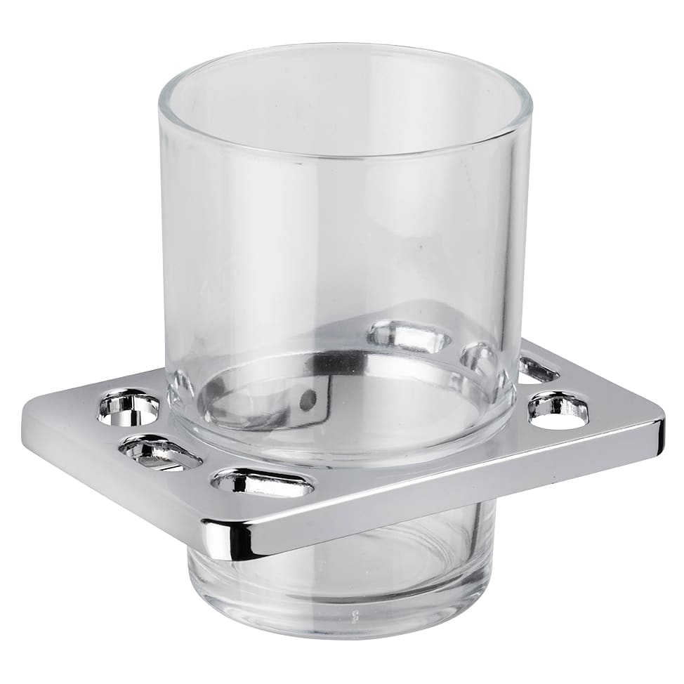 Sutton Tumbler & Holder - 95 x 100 x 80mm - Polished Chrome - view 4