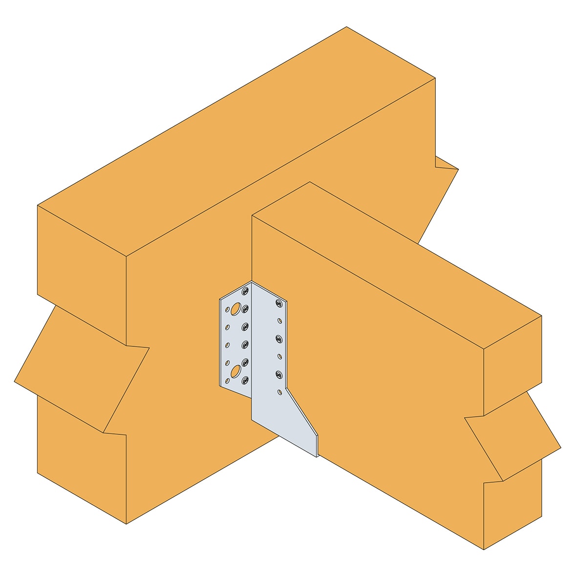Heavy Duty Face Fixed U Joist Hanger - 50mm Width - 100mm Height - view 3