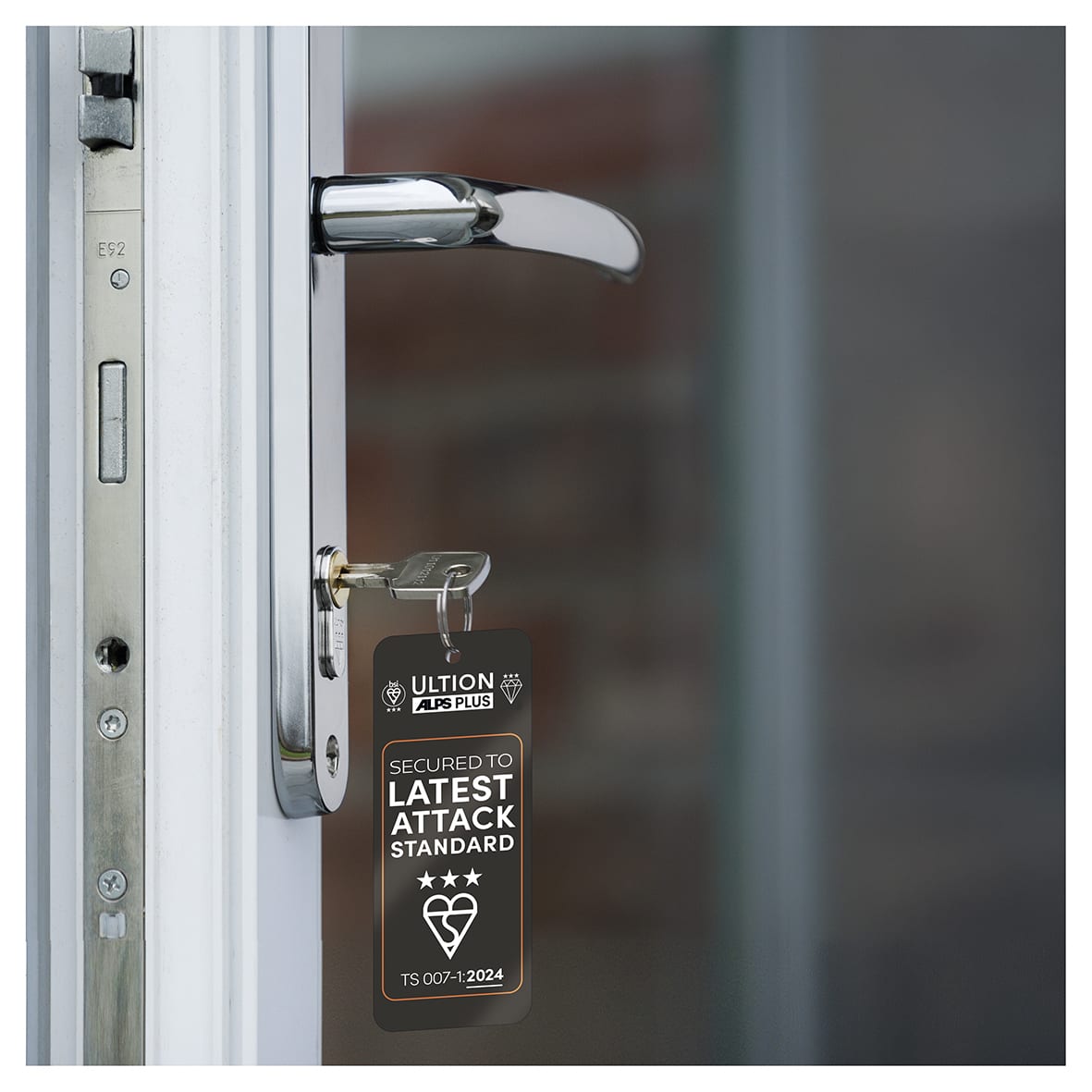 Dark Bronze Sprung Fire Rated Door Handles on Square Rose - CR-107 Range - view 5