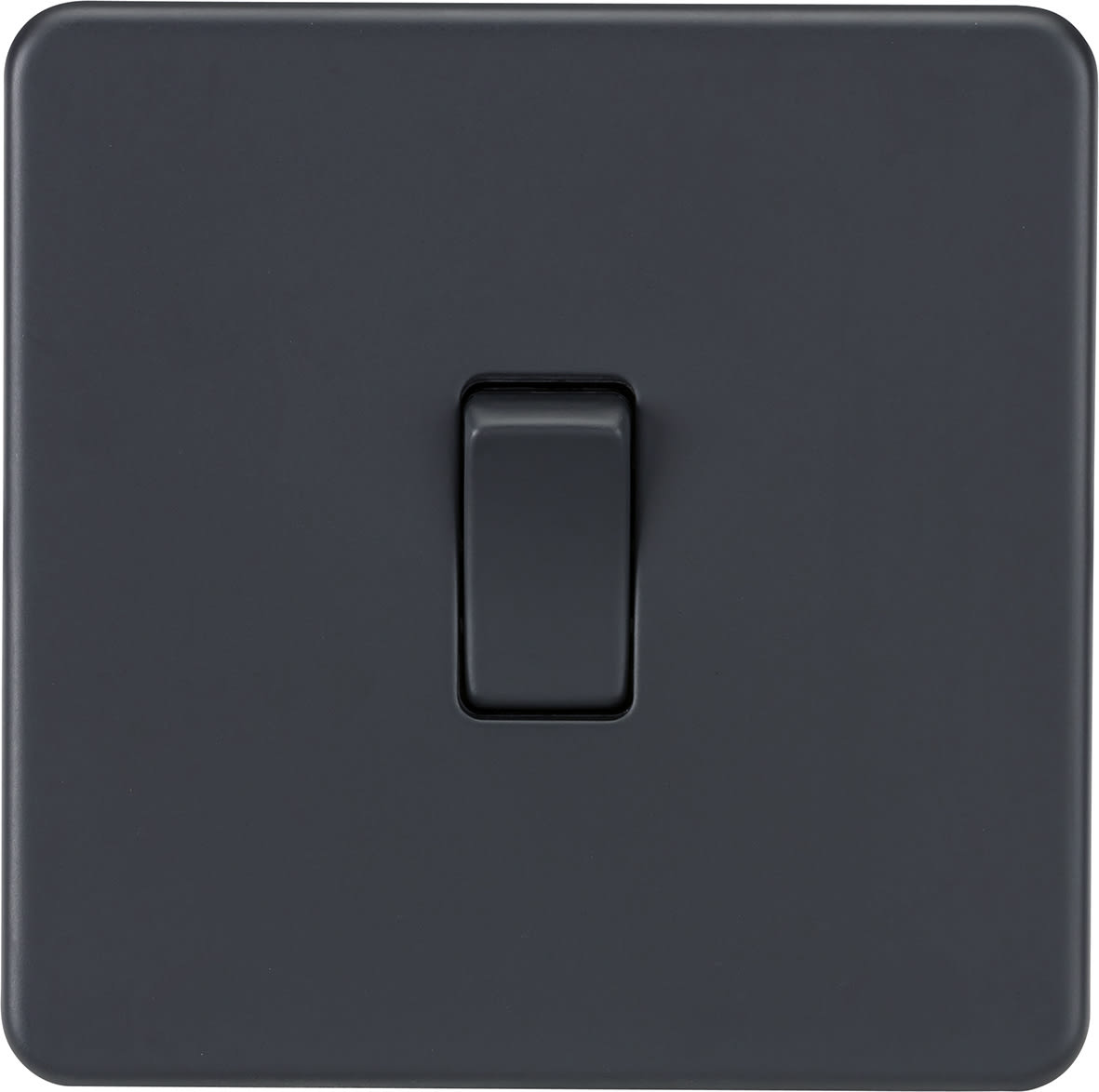 10AX 1 Gang Screwless Flat Plate Light Switch - Anthracite Grey - view 4