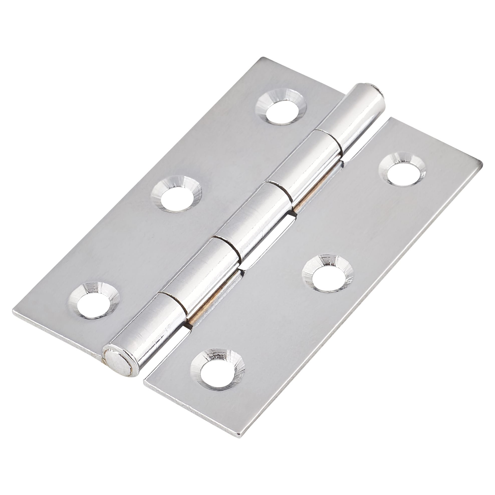 Steel Butt Door Hinge - 75 x 50mm - Chrome - Pair - view 2