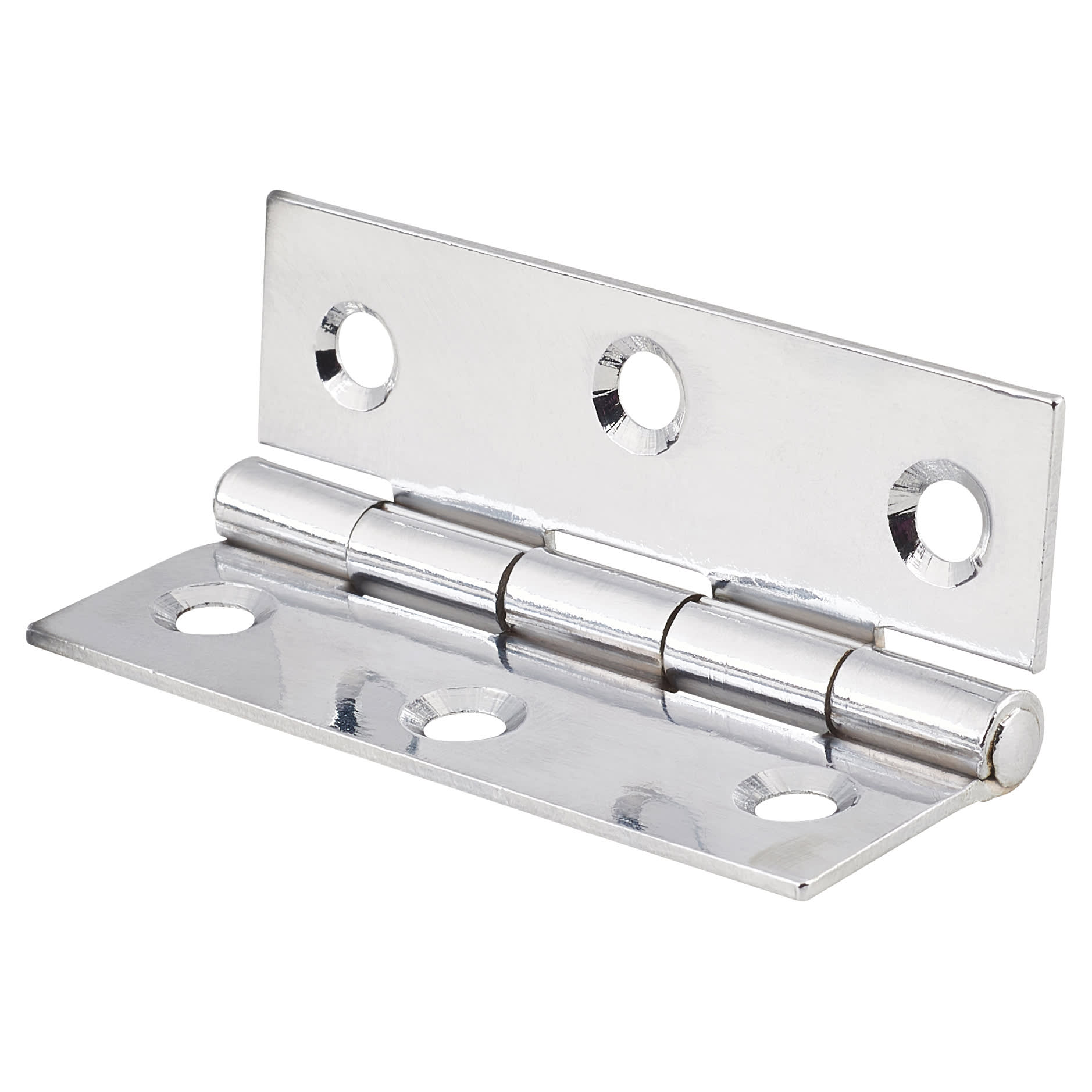 Steel Butt Door Hinge - 75 x 50mm - Chrome - Pair - view 3