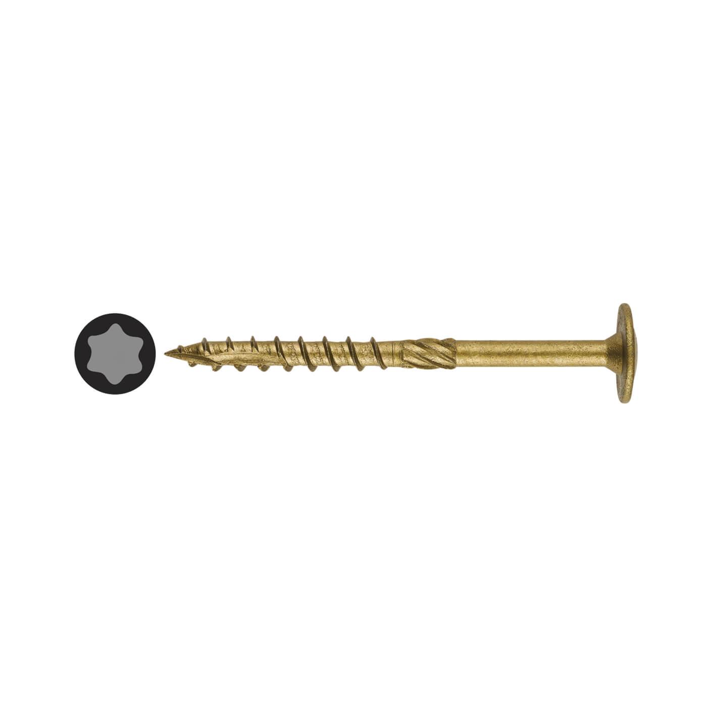 Timber Connector Torx Wafer Head Wood Screws - 8.0 x 100mm - Nano Bronze - Pack of 25 - view 2
