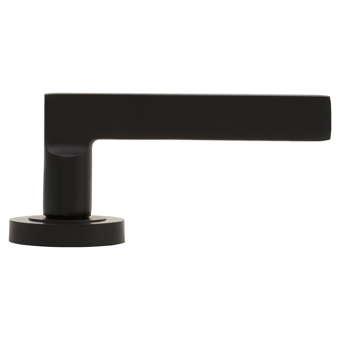 Matt Black Fire Rated Door Handles on Round Rose - Jet Range - view 3