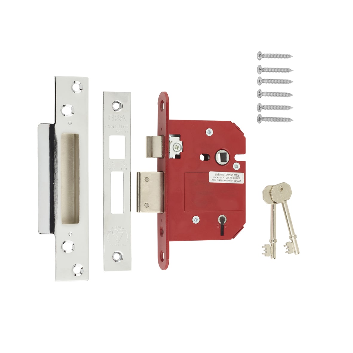 Fortress:2007 Bolt Through 5 Lever Sashlock - 79mm Case - 56mm Backset - Polished Chrome - view 3