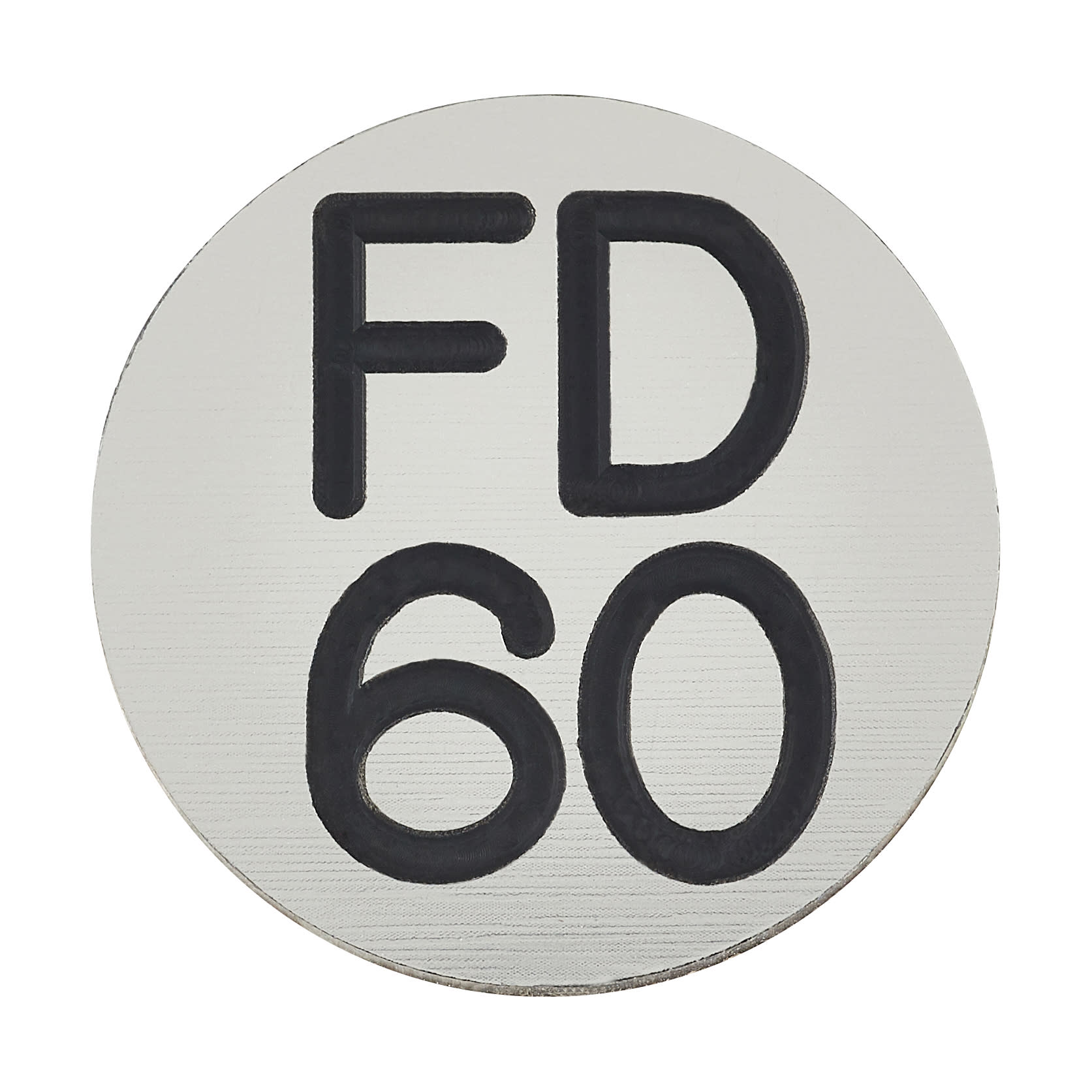Fire Door Sign - Self Adhesive - 25mm Diameter - Rigid Plastic - Silver - view 2