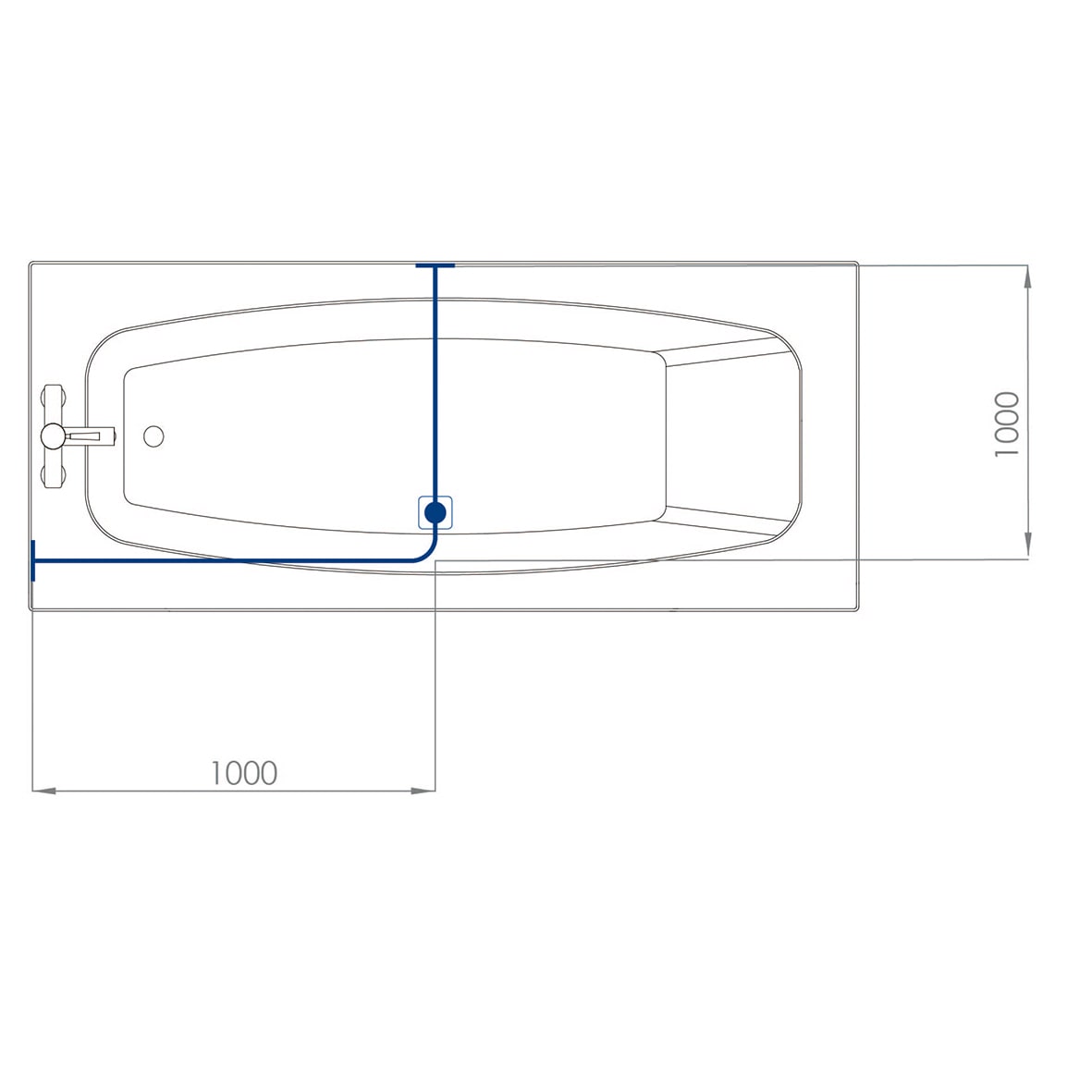 Shower Rail - L Shaped - Professional Profile 800-1000mm Length - Silver - view 7