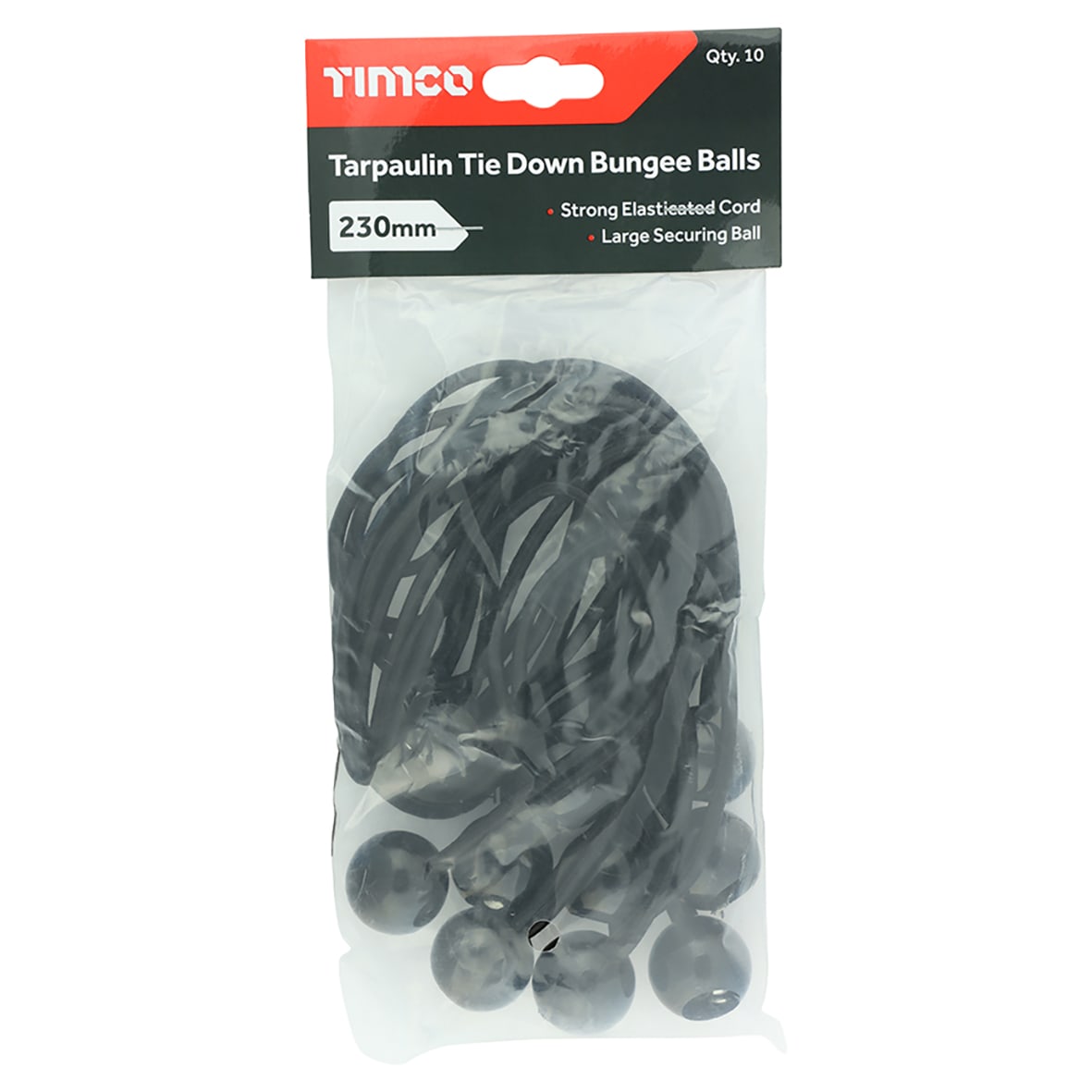 Tarpaulin Tie Down Bungee Balls - 230mm - Pack of 10 - view 2