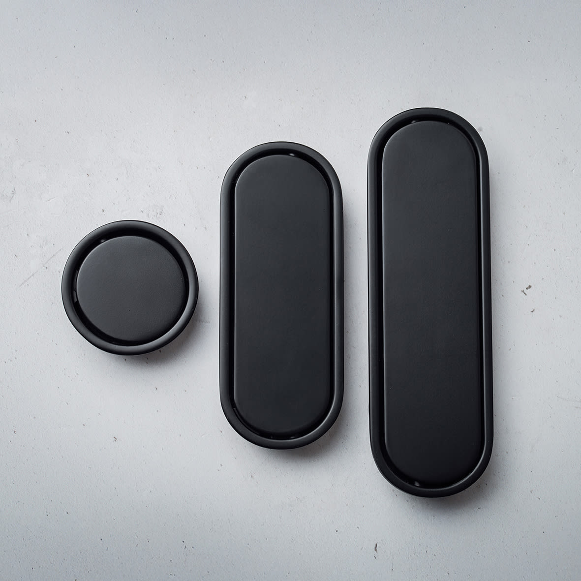 Jarrow Circular Flush Cabinet Pull Handle - 51mm Diameter - Matt Black - view 3