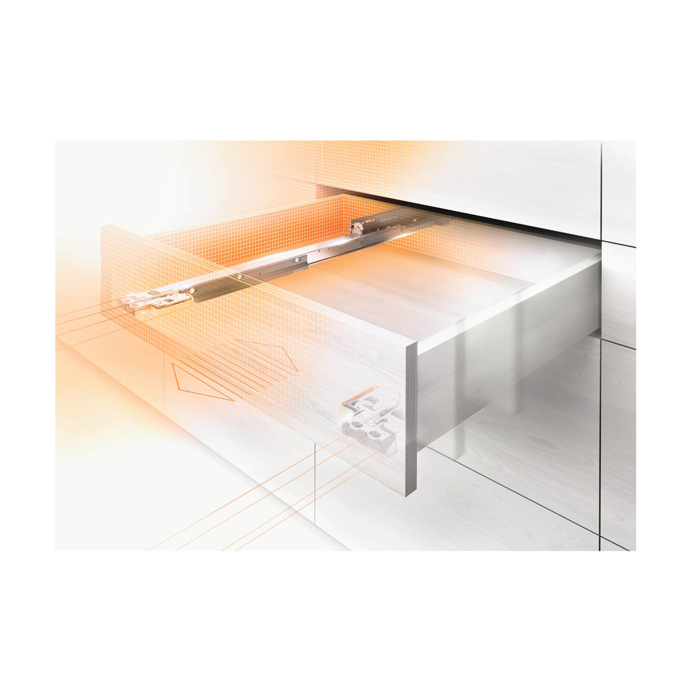 MOVENTO BLUMOTION Soft Close Concealed Drawer Runner - Full Extension - 400mm Length - 40kg - view 4