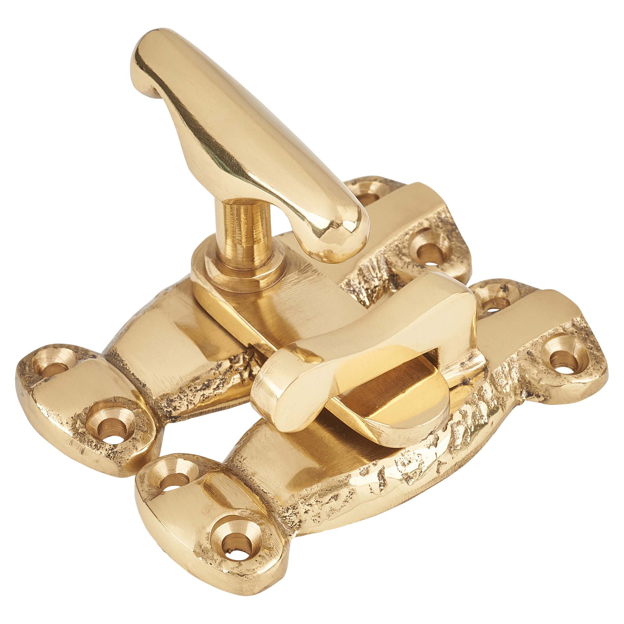 Cupboard Tee Fastener Latch - 70 x 26 x 42mm - Polished Brass - view 2