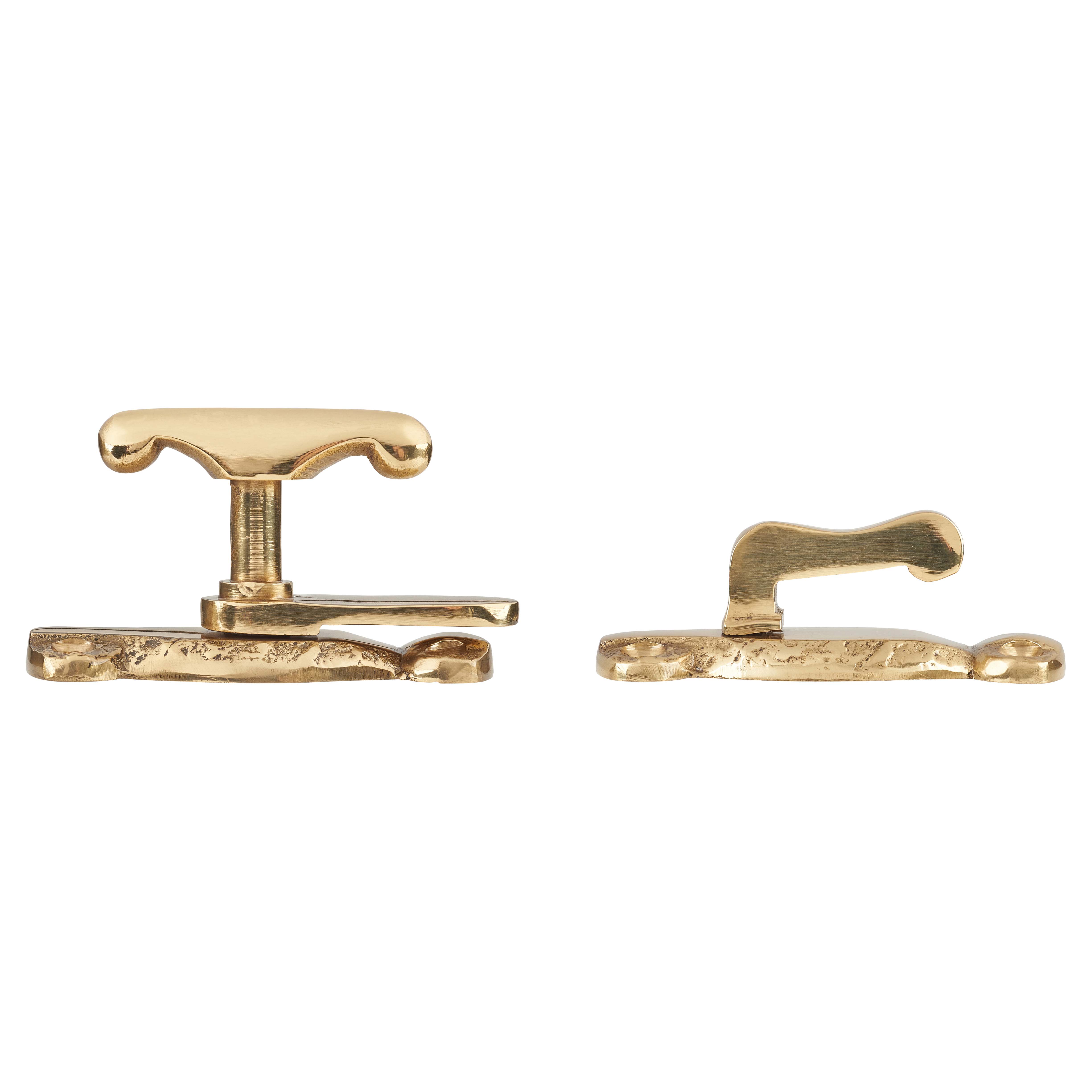Cupboard Tee Fastener Latch - 70 x 26 x 42mm - Polished Brass - view 3