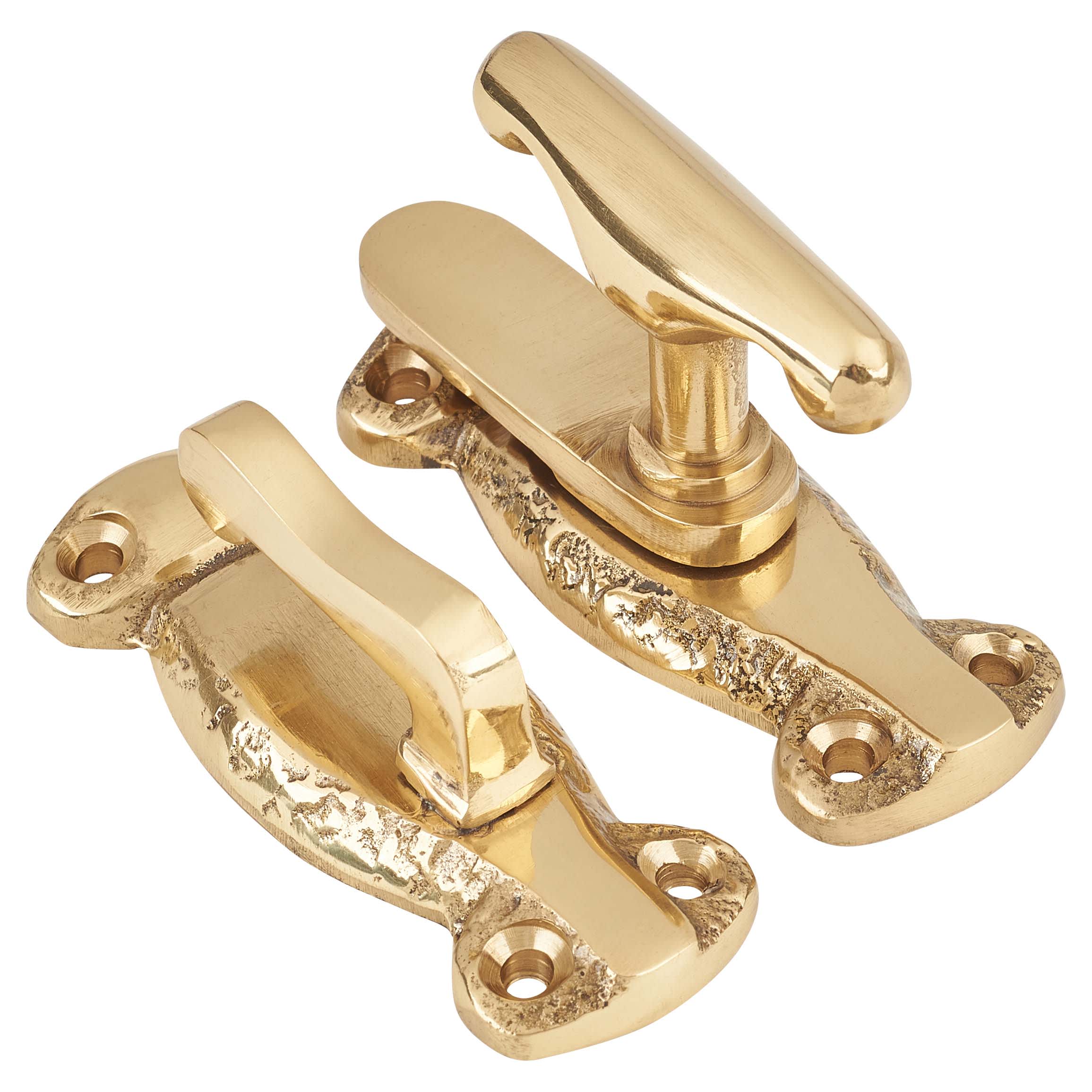 Cupboard Tee Fastener Latch - 70 x 26 x 42mm - Polished Brass - view 4