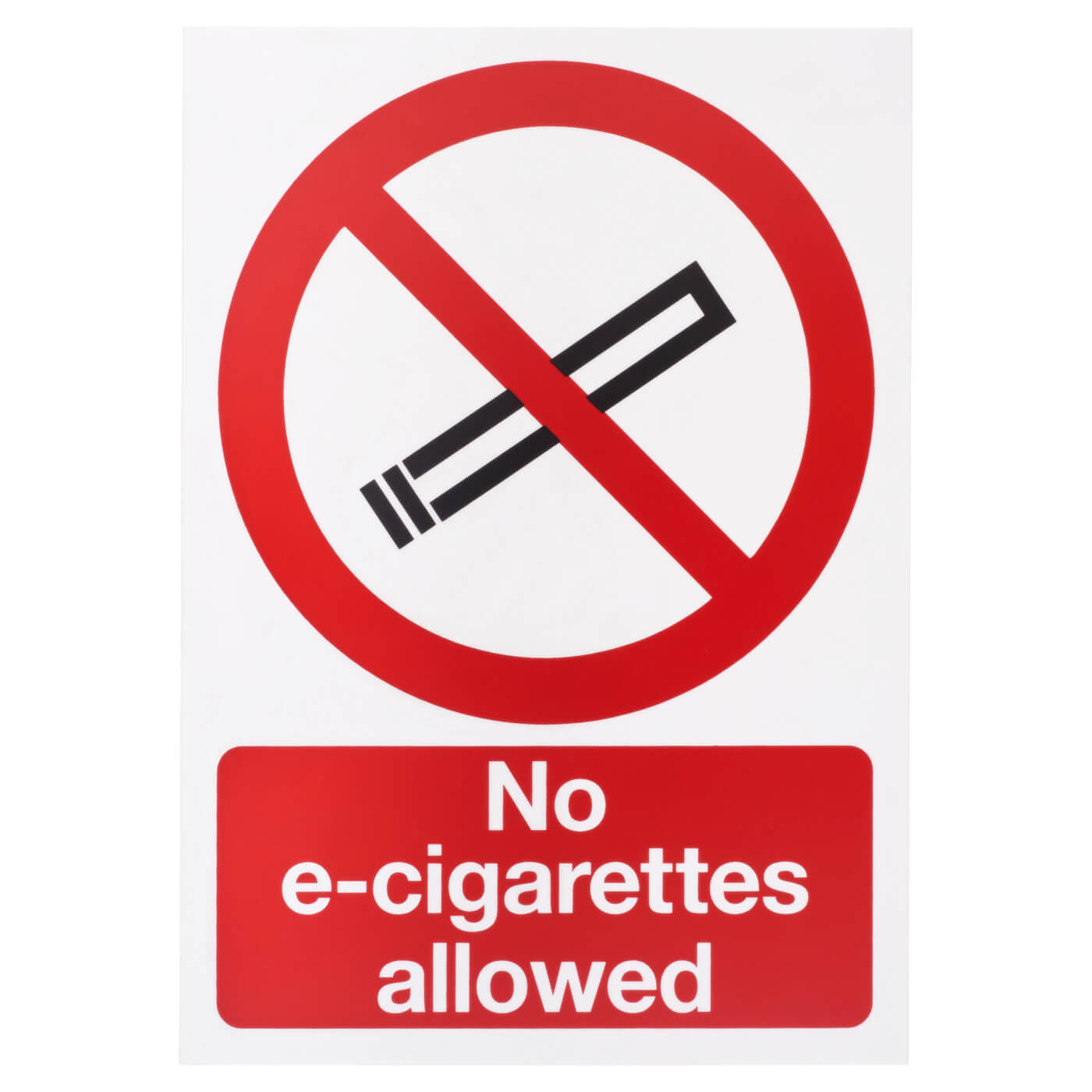 No E-Cigarettes Allowed Sign - 420 x 297mm - Rigid Plastic - view 2