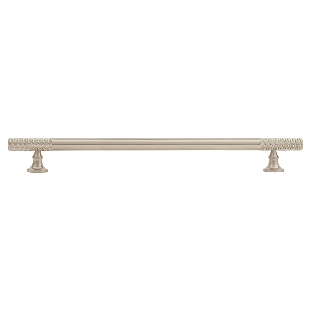 York 12mm Partially Knurled T-Bar Cabinet Pull Handle - 224mm Centres - Satin Nickel - view 2