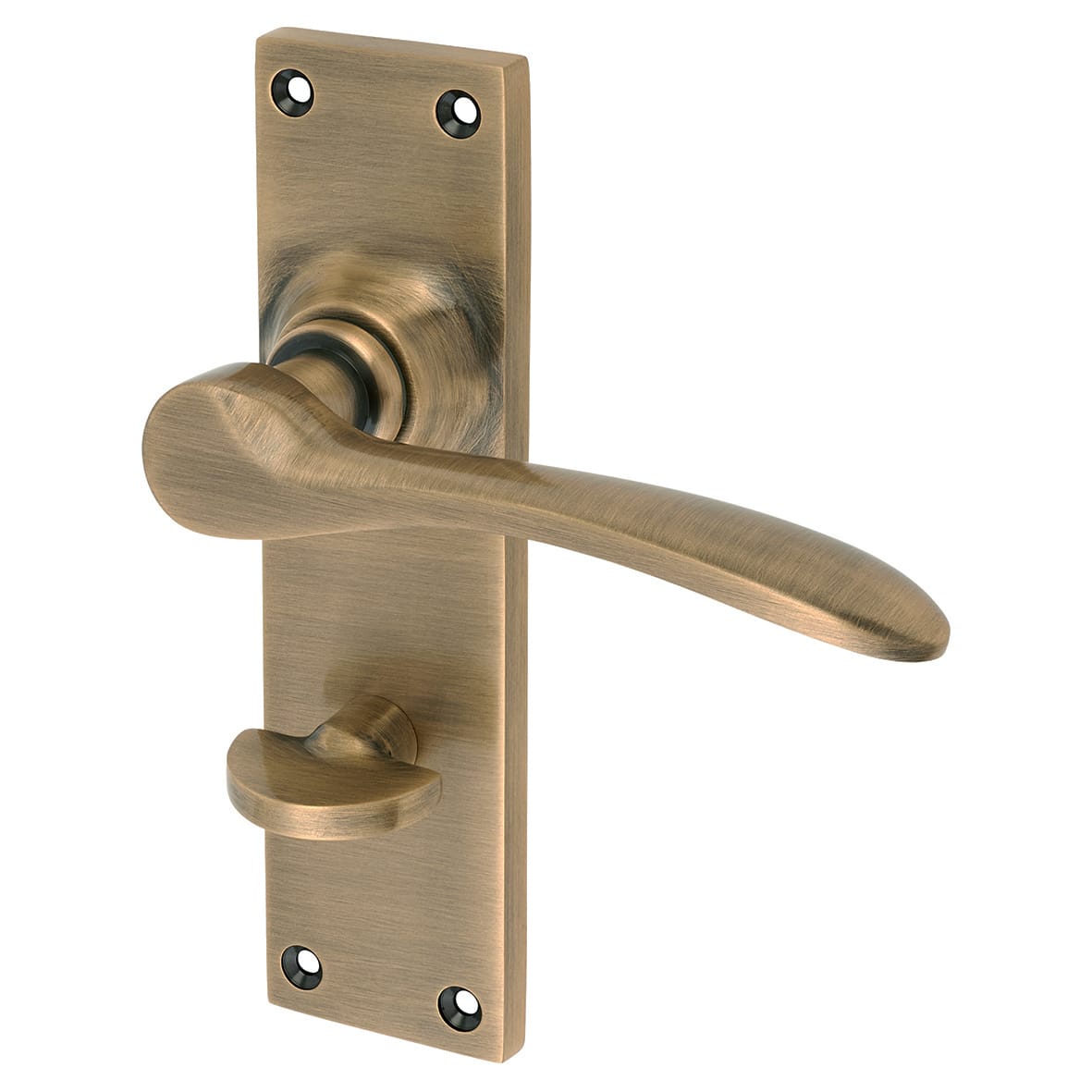 Antique Brass Bathroom Lock Door Handles Pack - Buckingham Range - view 2