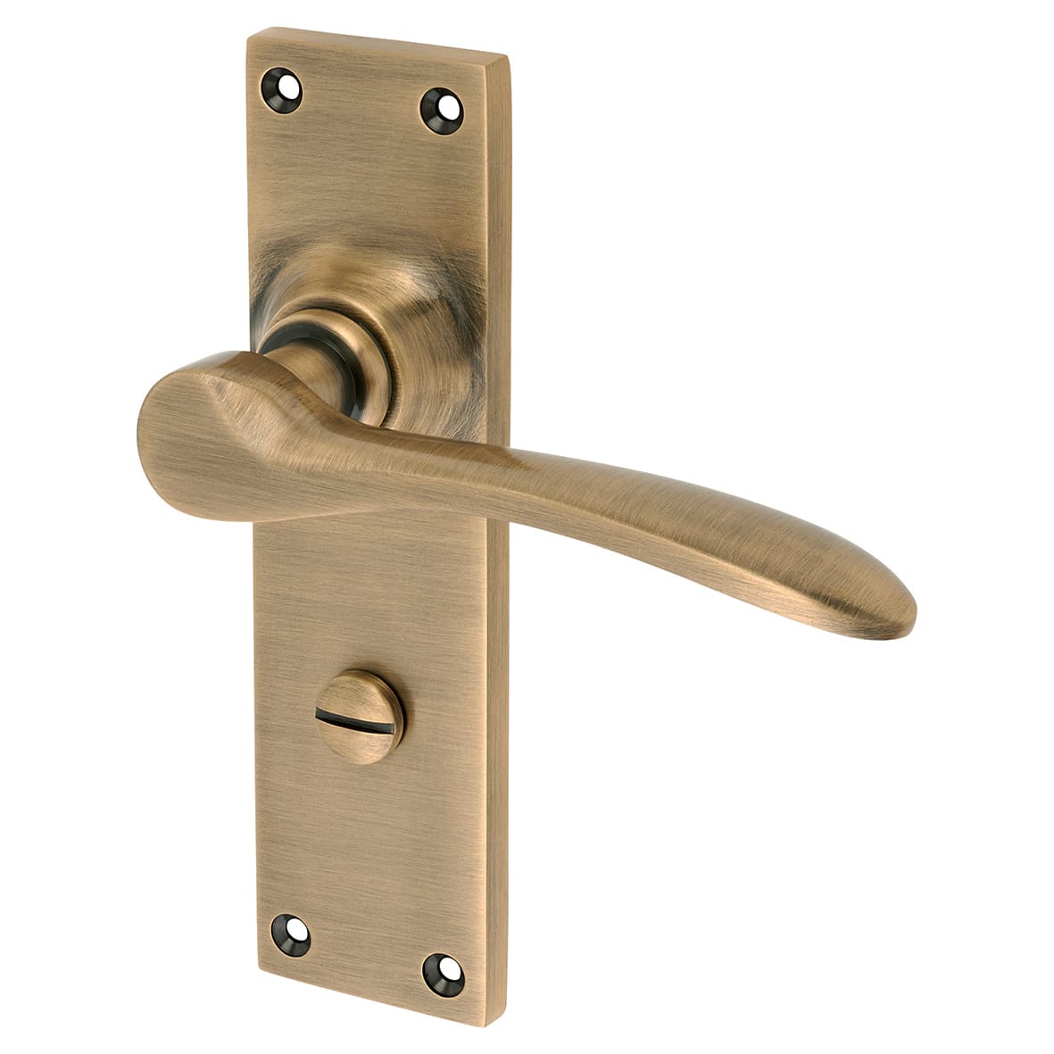 Antique Brass Bathroom Lock Door Handles Pack - Buckingham Range - view 3