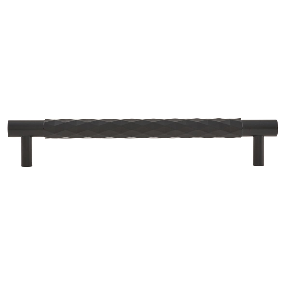 Diamond Cut 14mm T-Bar Cabinet Pull Handle - 160mm Centres - Matt Black - view 2