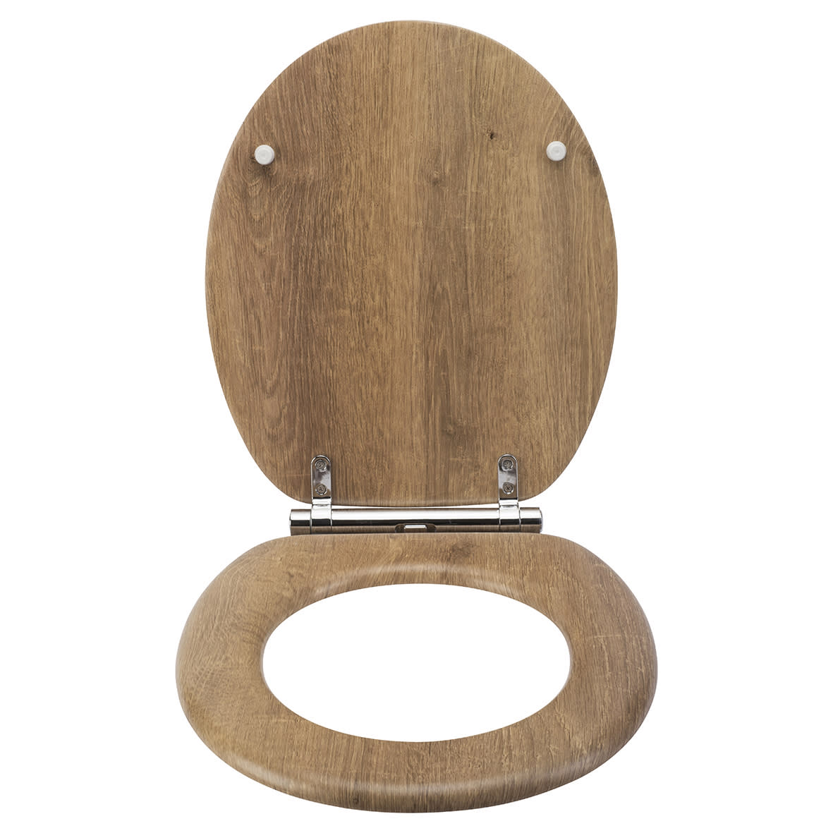 Ontario Flexi-Fix Soft Close Wooden Toilet Seat with Chrome Hinges - Teak - view 2