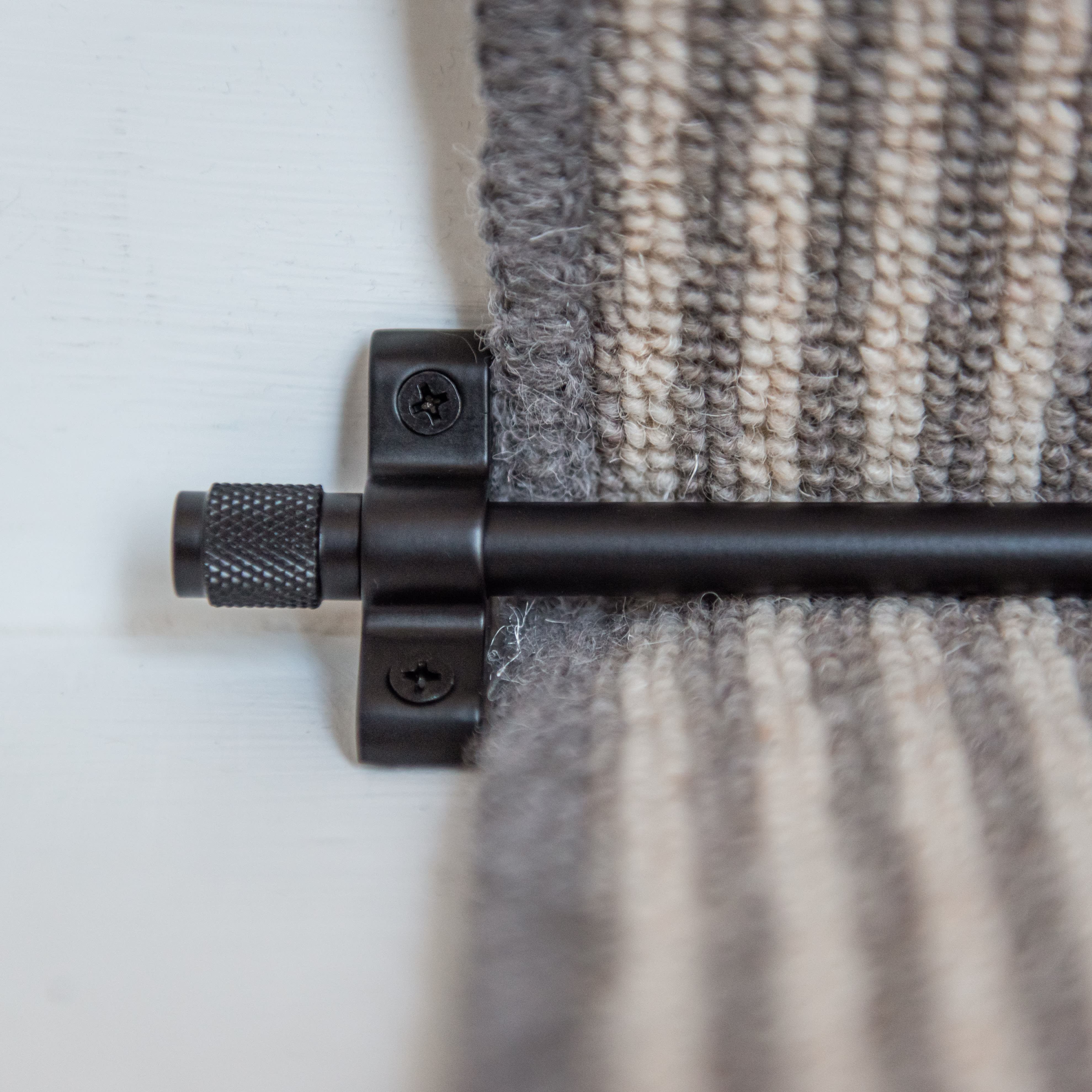 Stair Rod with Knurled Finials - 900mm Length - Matt Black - view 5