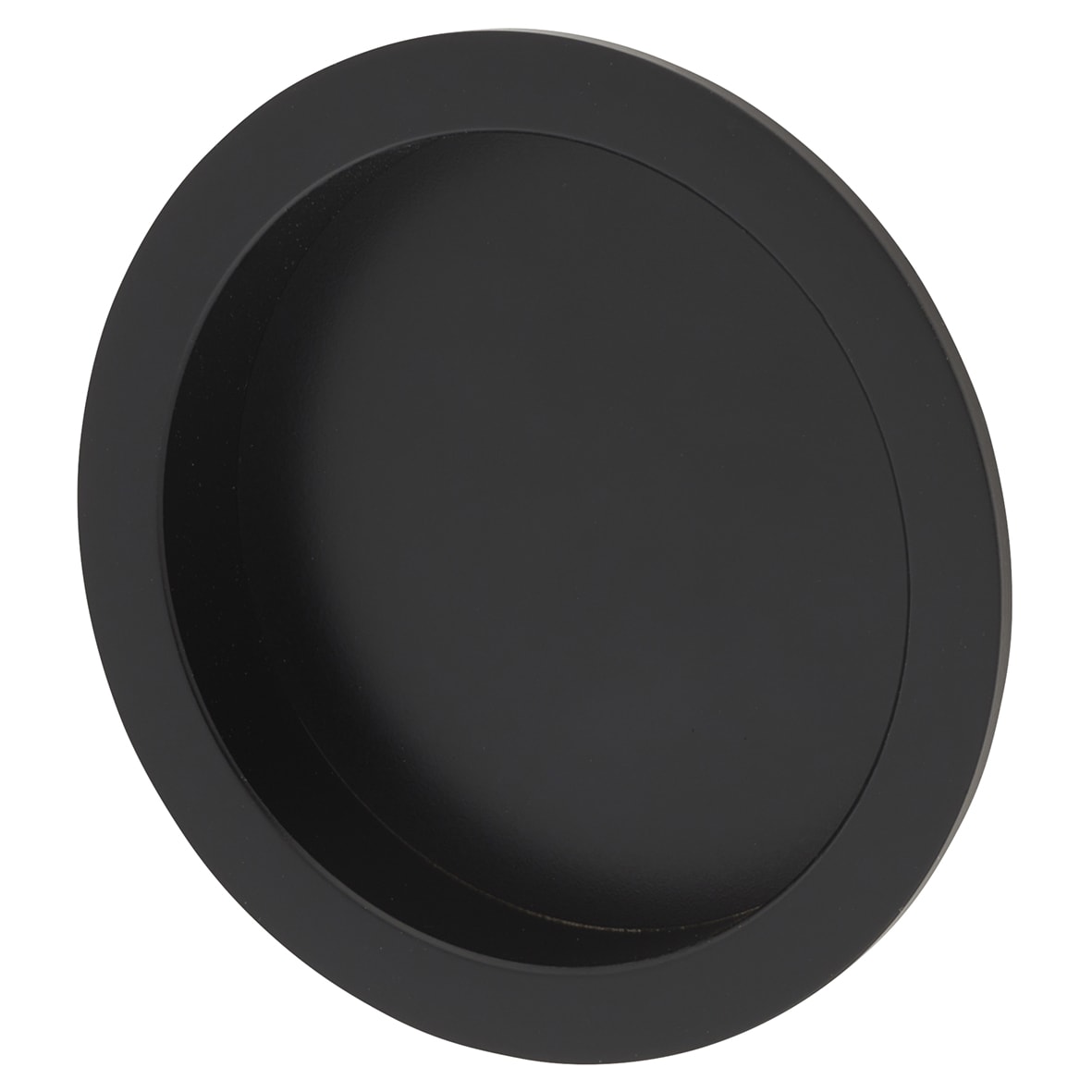 Essentials Round Fire Rated Flush Handle Set - Matt Black - view 2