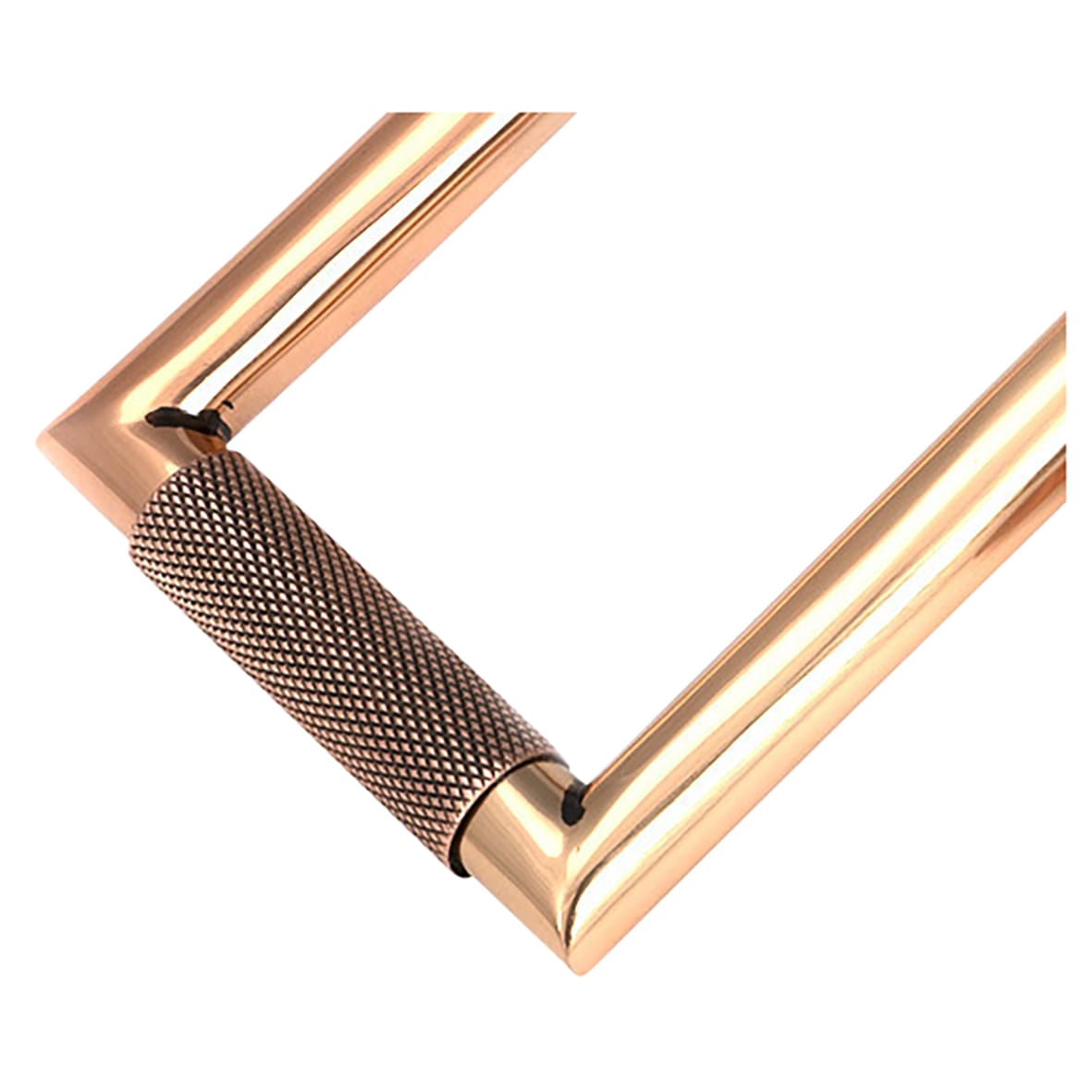 Brompton Rectangular Knurled Door Knocker - Polished Bronze - 145 x 90mm - view 4