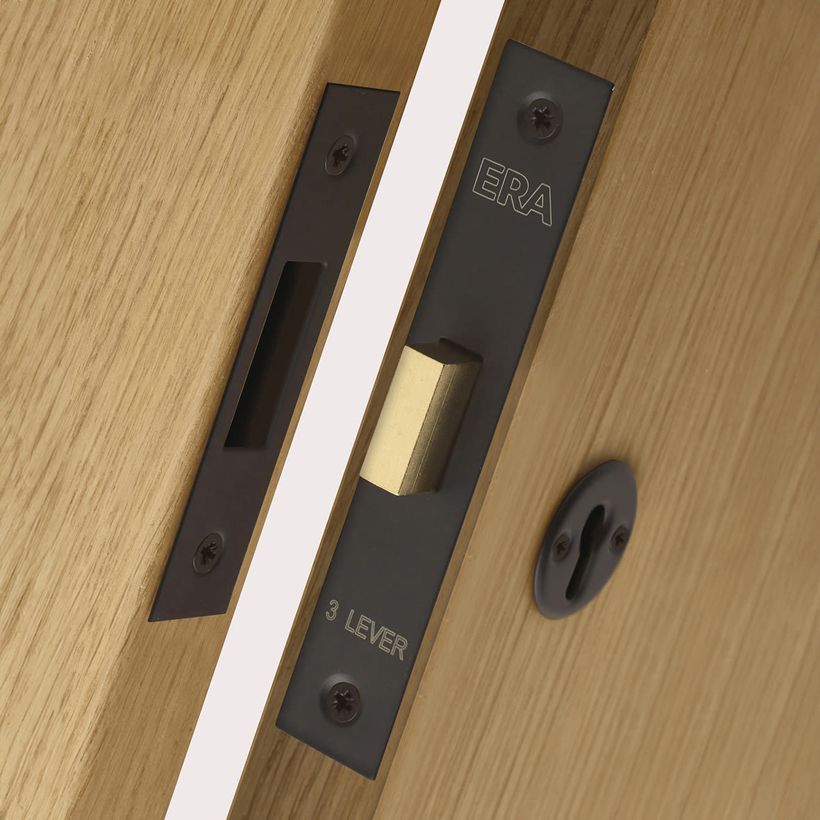 3 Lever Deadlock - 76mm Case - 56mm Backset - Matt Black - view 4